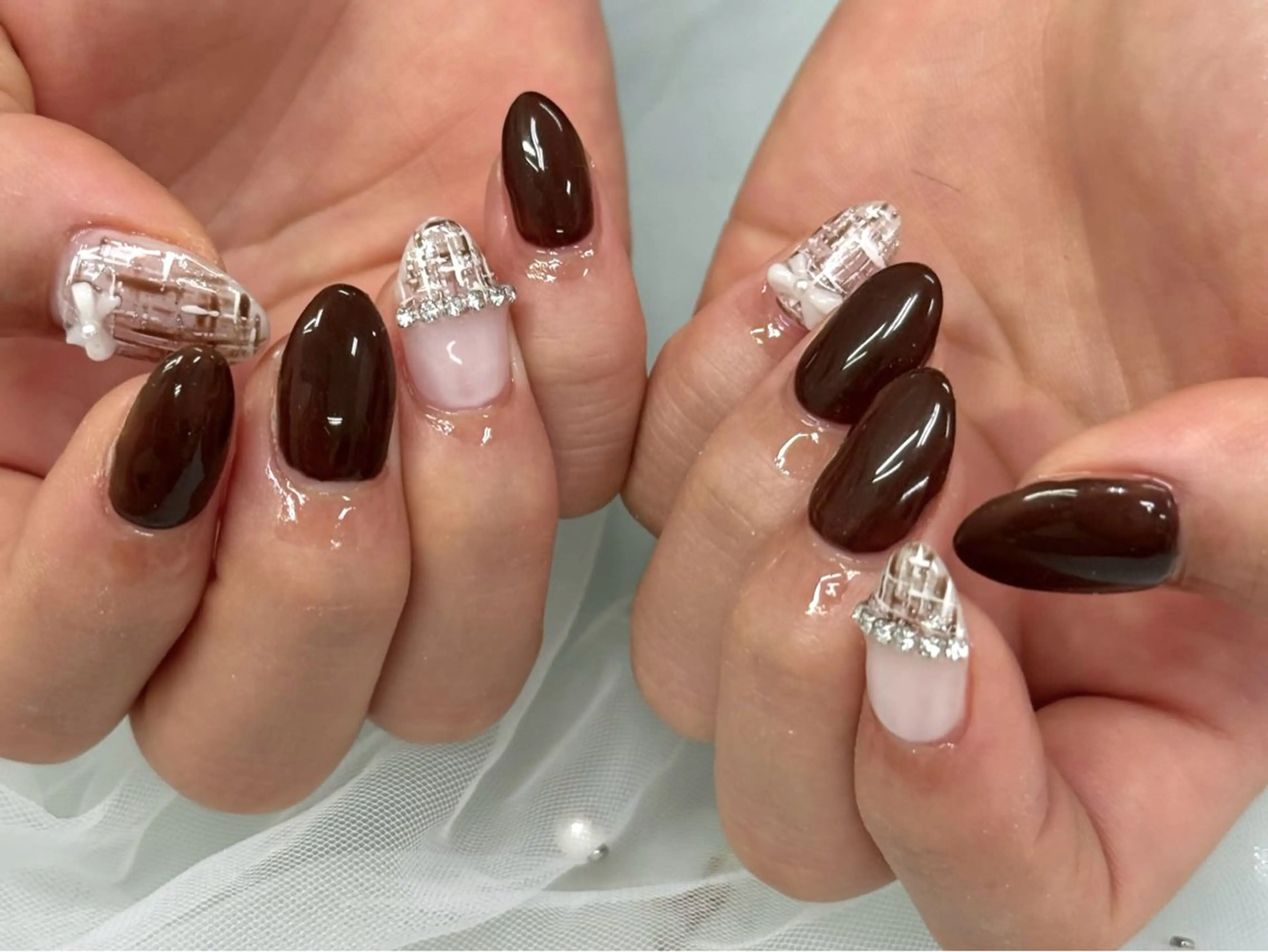 ネイル アートネイル ジェルネイル マグネットネイル 持ち込み パラジェル ハンドネイル Nail Neige🐈🌙のネイルデザイン