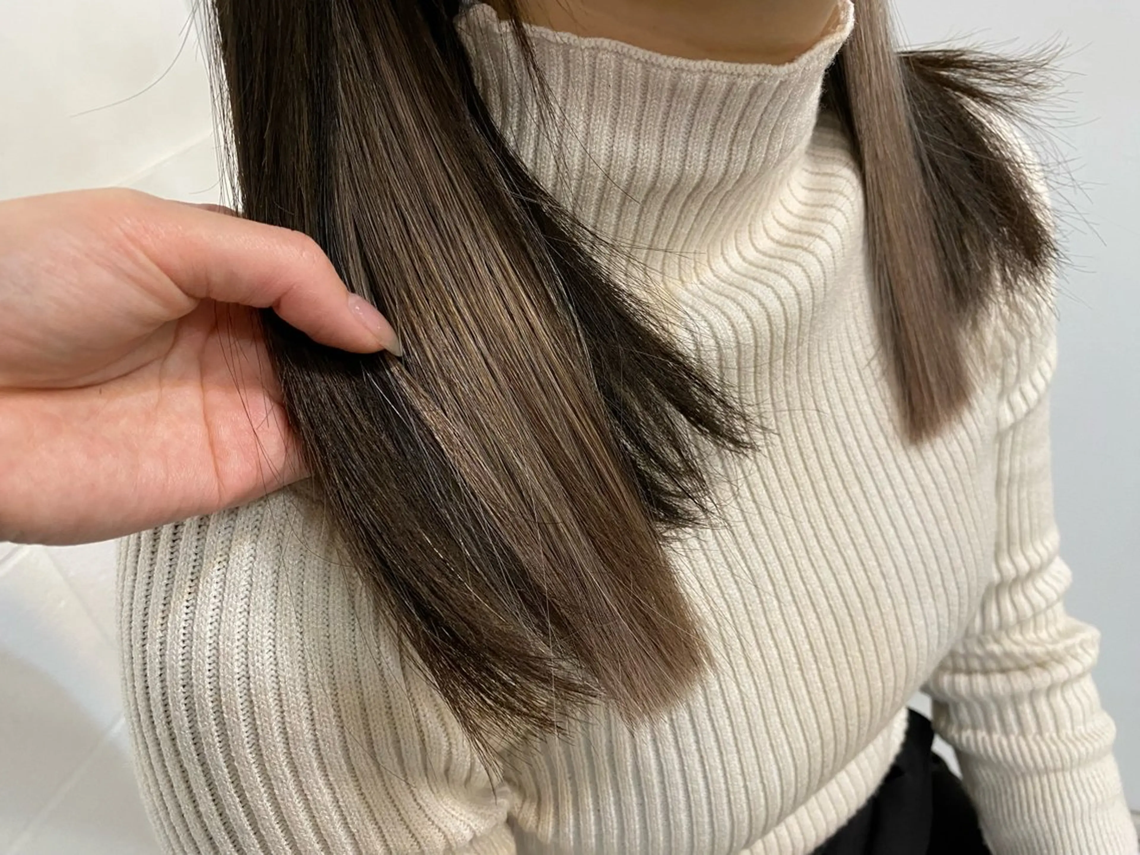 カラー ベージュカラー ピンクカラー ピンクベージュ エクステ BRAS ナカガワのヘアスタイル