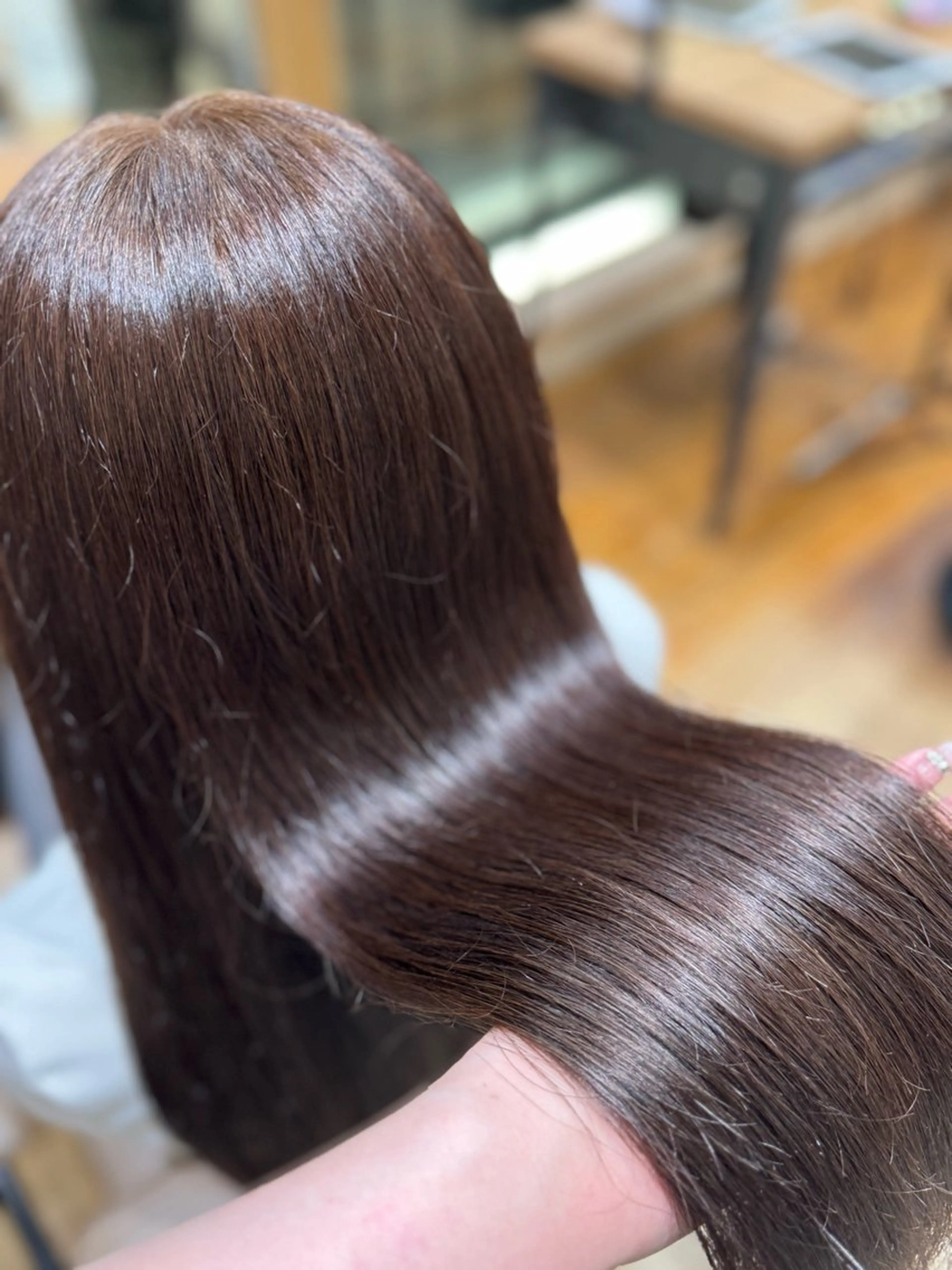 セミロング カラー セミロングパーマ ベージュカラー ブリーチ ブラウンカラー ショコラベージュ ヘアカラー 新宿透明感カラー 髪質改善/吉川怜奈のヘアスタイル