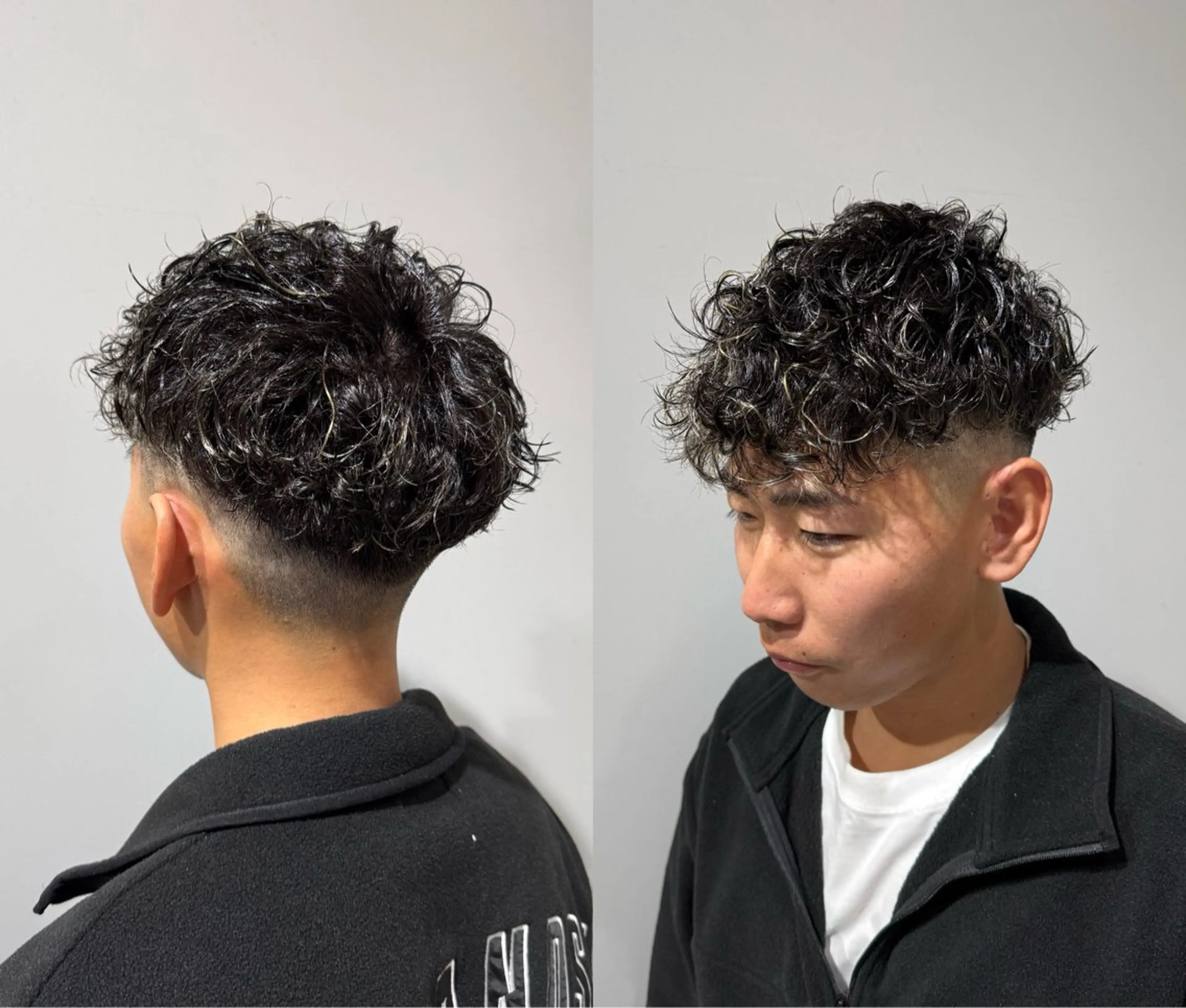 ショート パーマ メンズ フェードカット スペインカール トリートメント カット パーマ トリートメント Riganuts池袋 Hayato✂︎のヘアスタイル