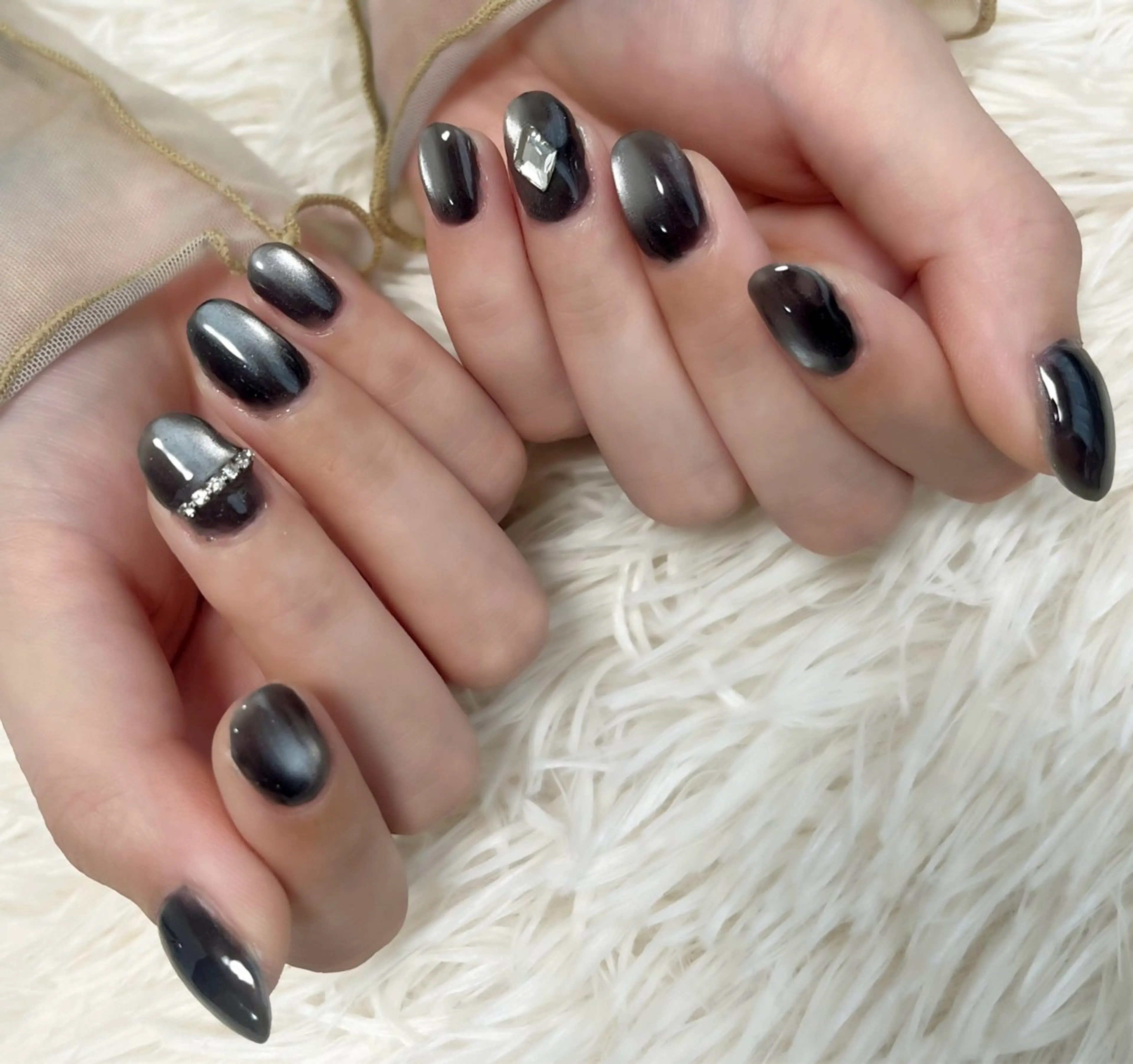 ネイル マグネットネイル ストーンネイル ハンドネイル 島田 亜紀のネイルデザイン