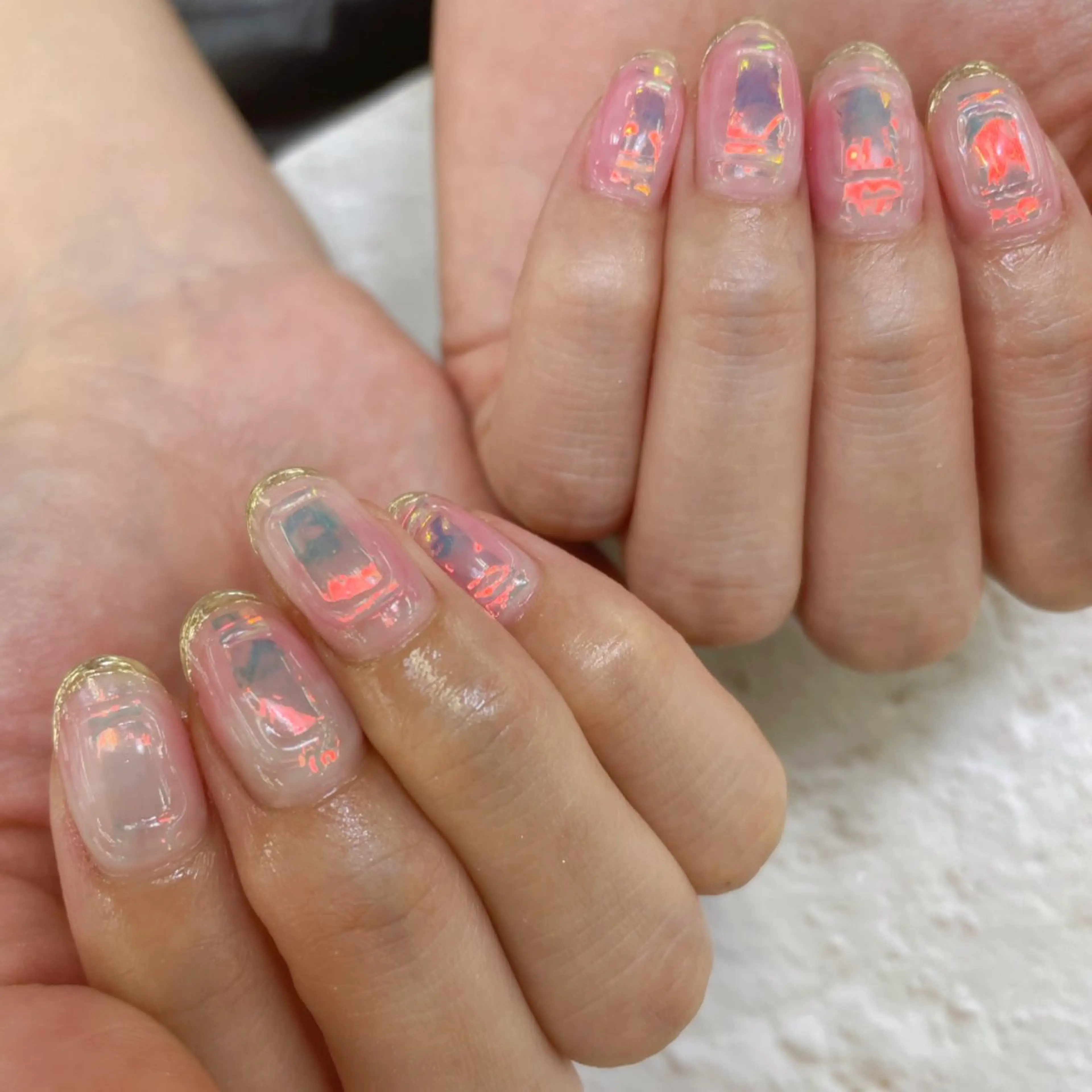 ネイル 氷ネイル・うるうるネイル キラキラネイル NAIL MOONのネイルデザイン