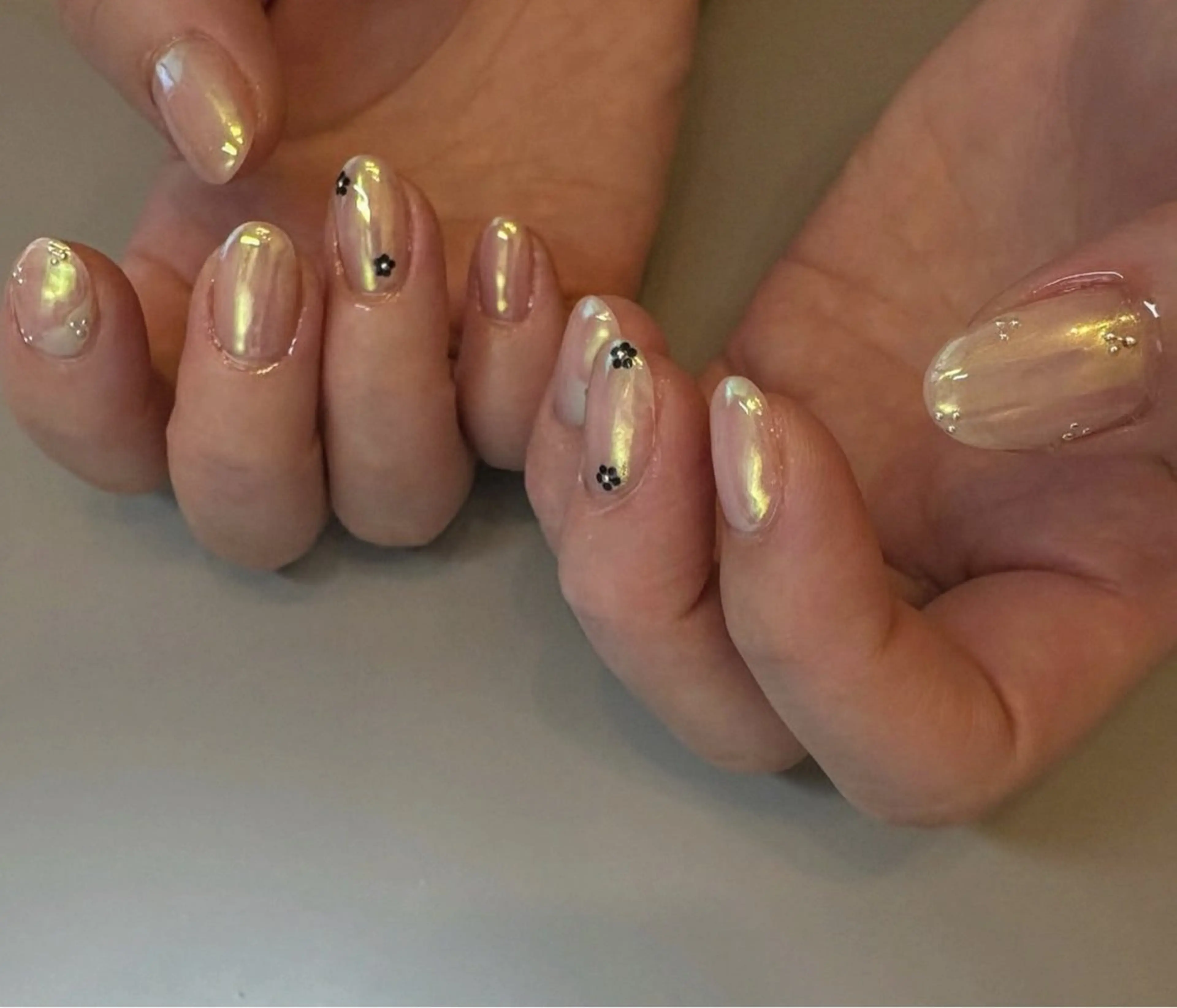 ネイル アートネイル オーロラネイル ジェルネイル キラキラネイル ミラーネイル ハンドネイル tamu nail 　金町のネイルデザイン