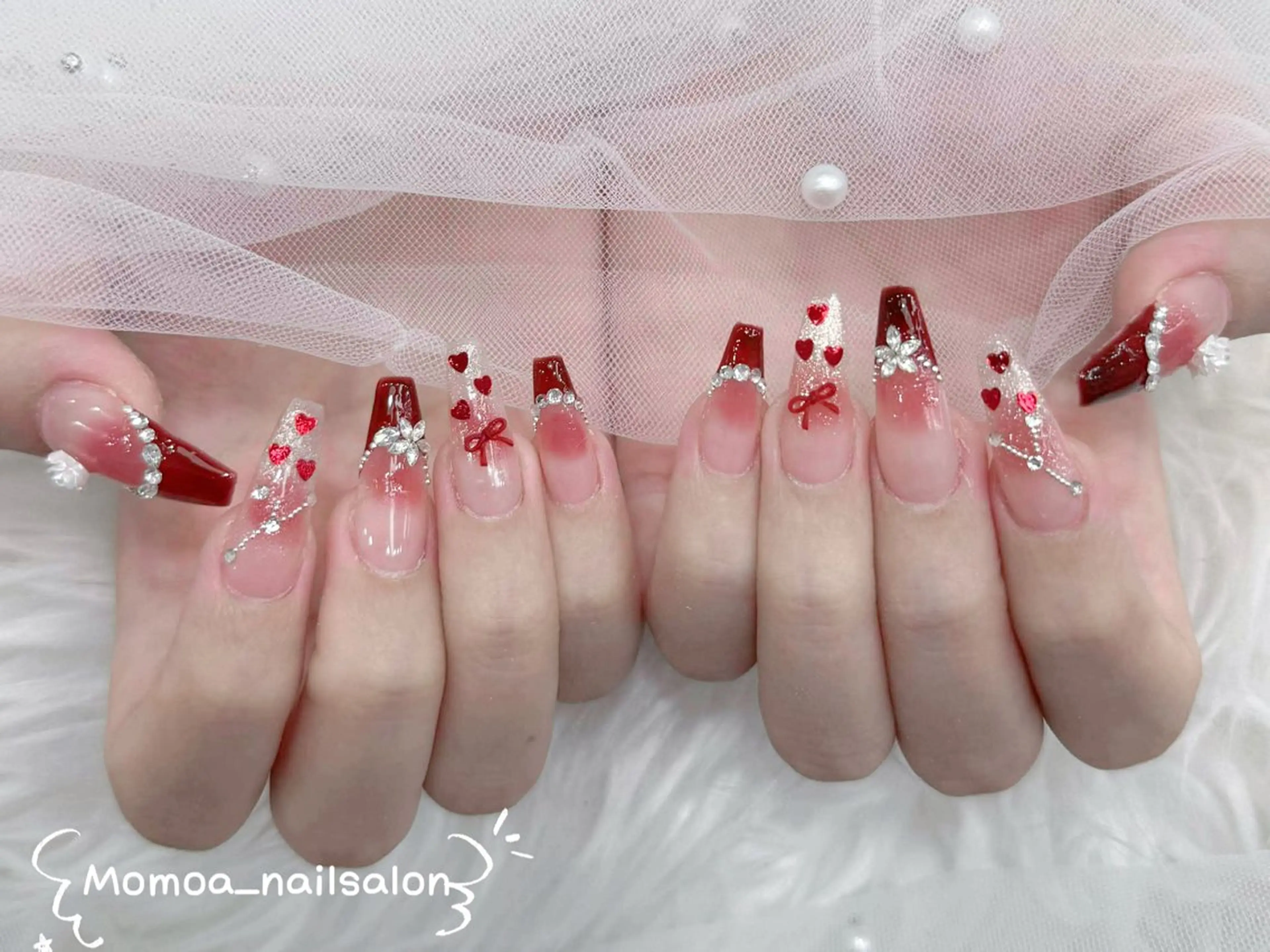 ネイル ハロウィン キラキラネイル 韓国ネイル スカルプネイル ハンドネイル MoMoA Nail ネイル長さ出し専門店のネイルデザイン