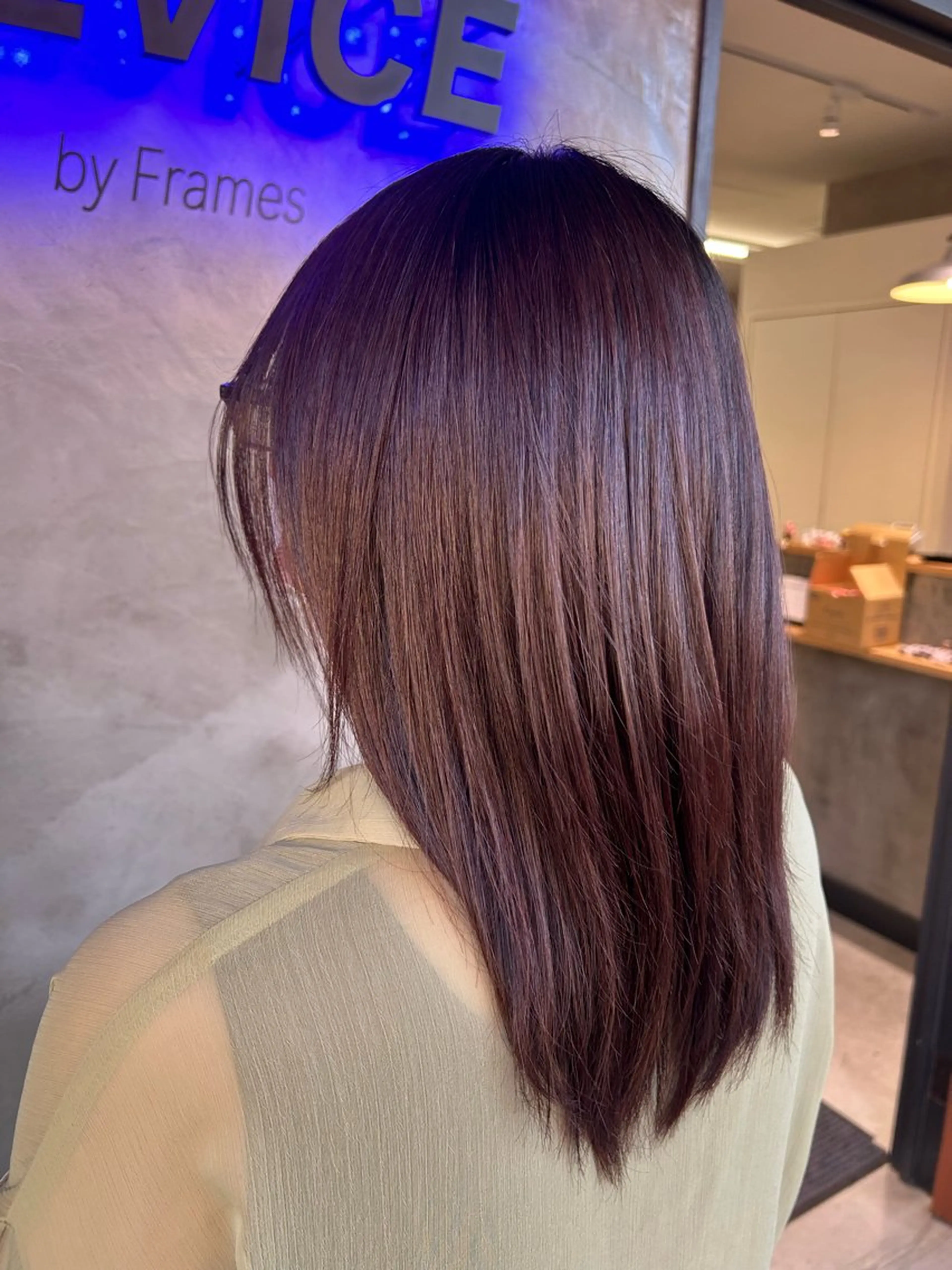 セミロング カラー カット ヘアカラー トリートメント 🧸顔まわりカット 🧸山形紗奈のヘアスタイル