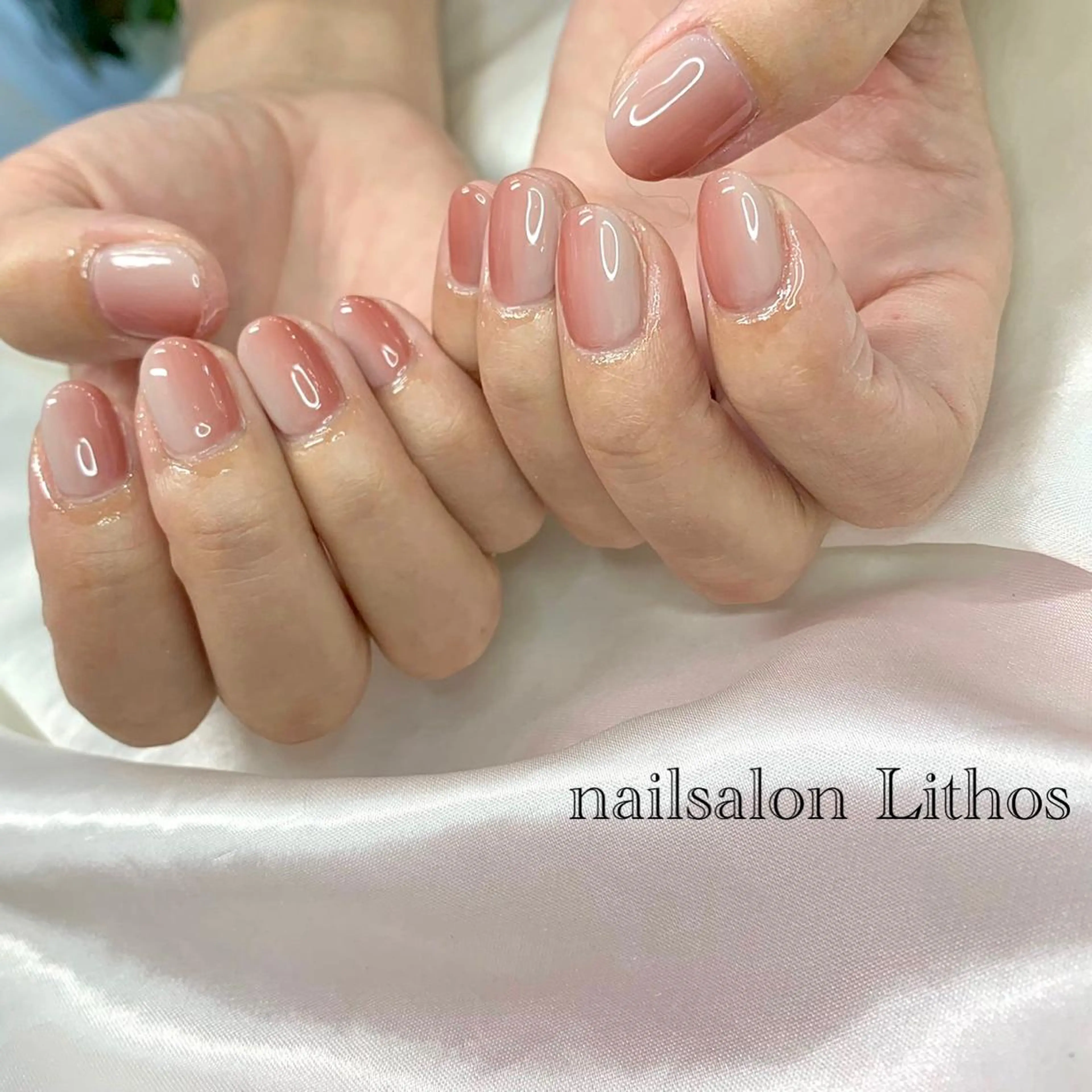 ネイル ピンク ピンクベージュ ハンドネイル nailsalon Lithos所属・nailsalon Recontreのネイルデザイン
