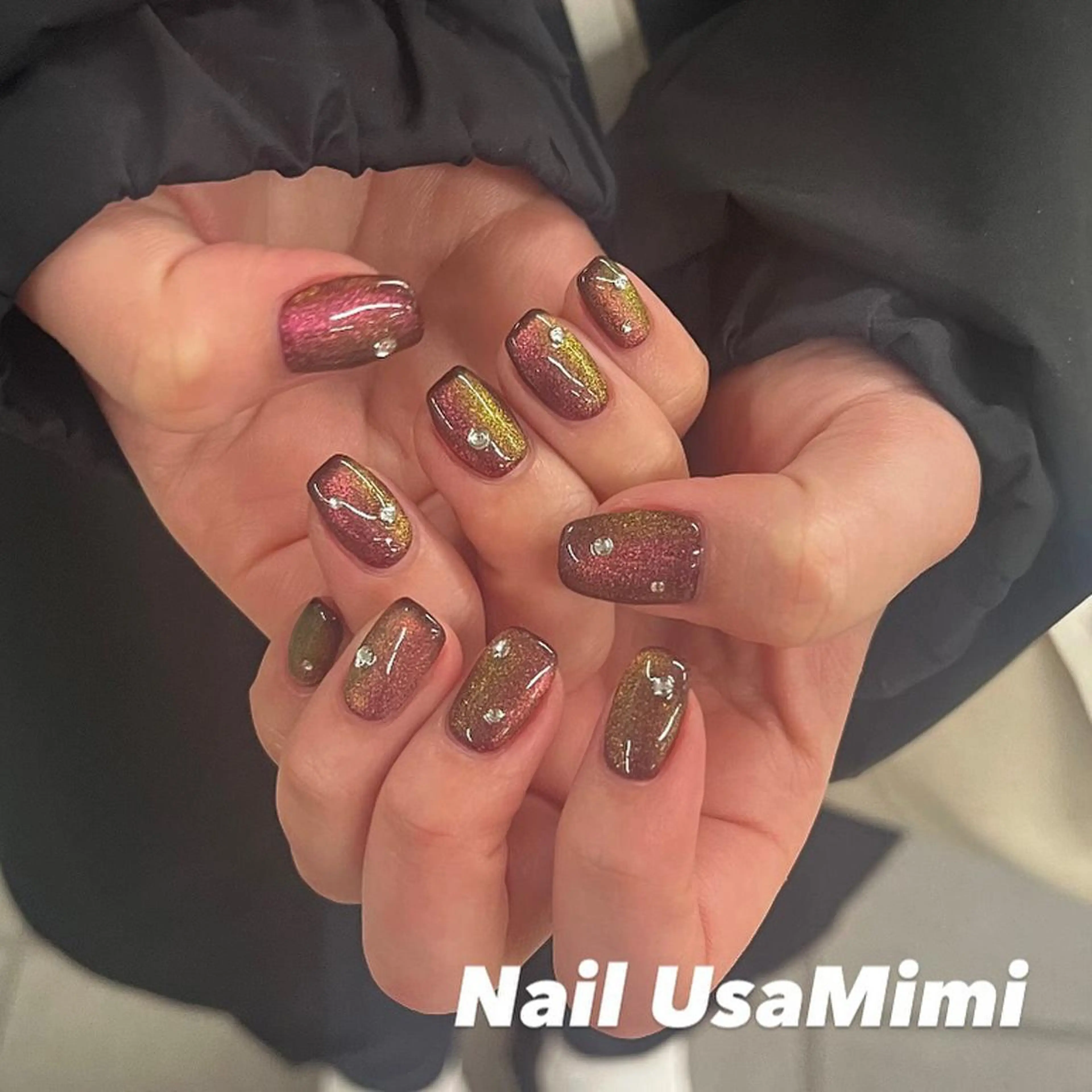 ネイル フットネイル ジェルネイル マグネットネイル 持ち込み ニュアンスネイル 本町ネイルNail UsaMimiのネイルデザイン