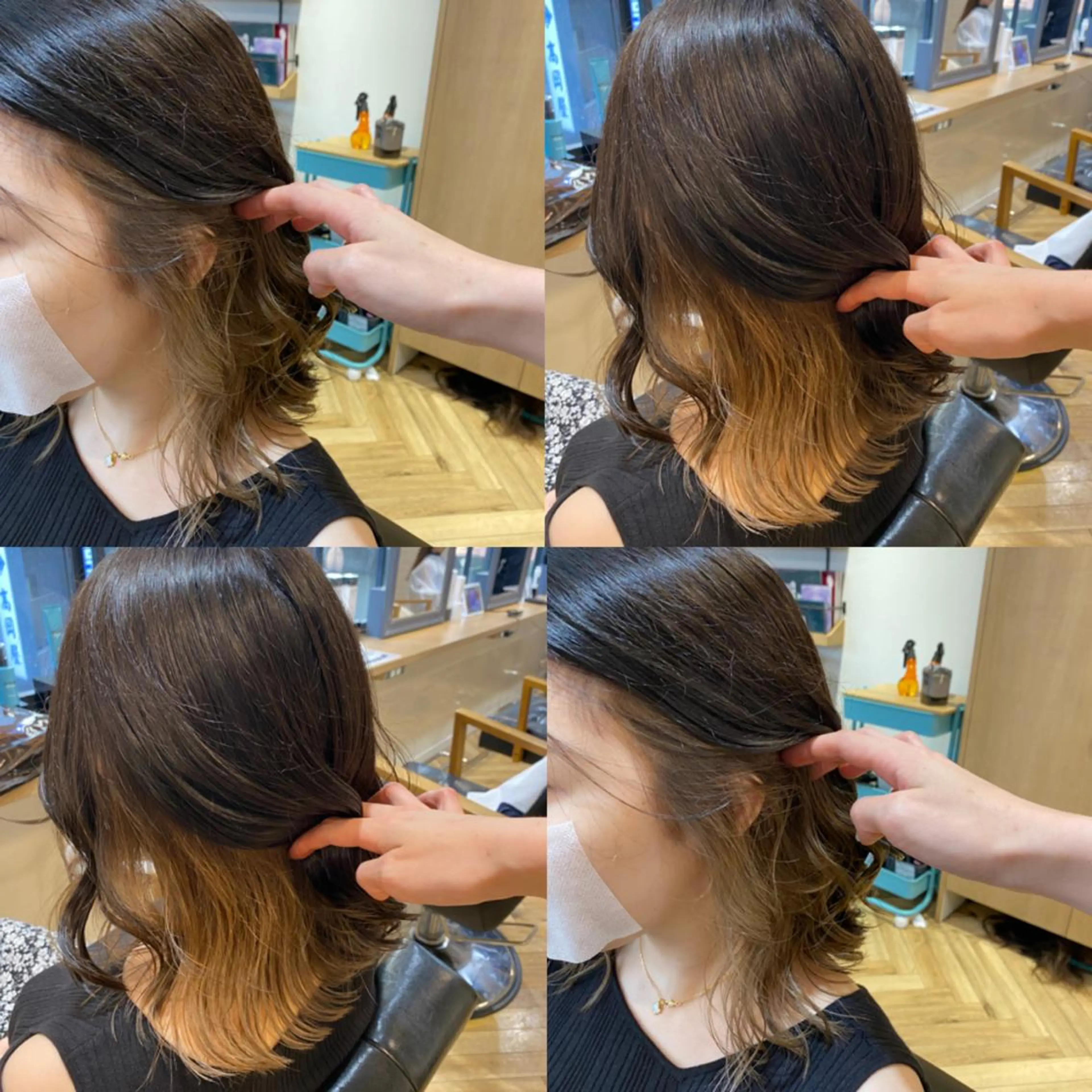 セミロング カラー 艶カラー/韓国顔周り 🎀mamiのヘアスタイル