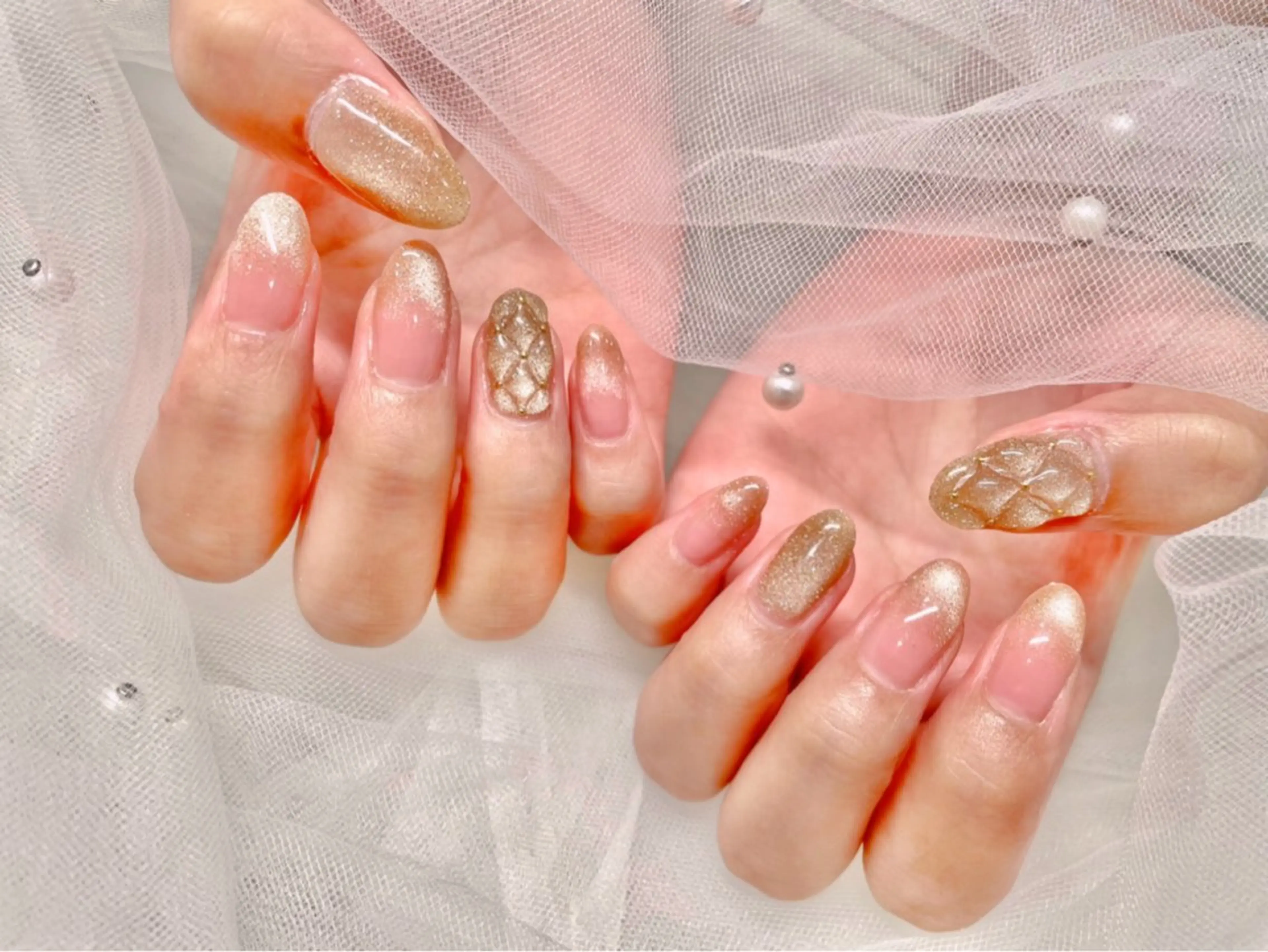 ネイル グラデーション マグネットネイル ハンドネイル ゆりか ジョアアンジェ福島のネイルデザイン