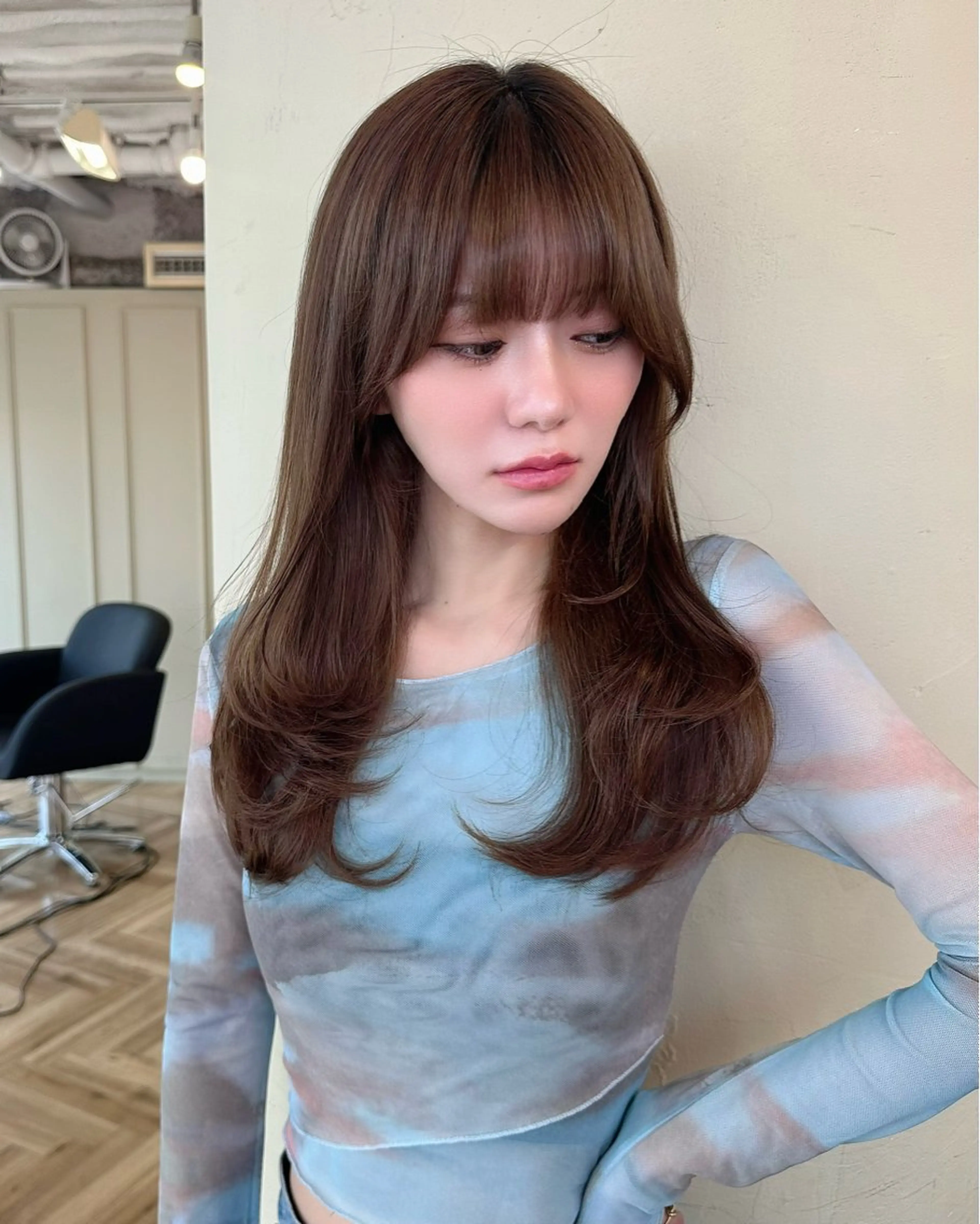 セミロング カット トリートメント レイヤー/顔周り 田山　穂波のヘアスタイル