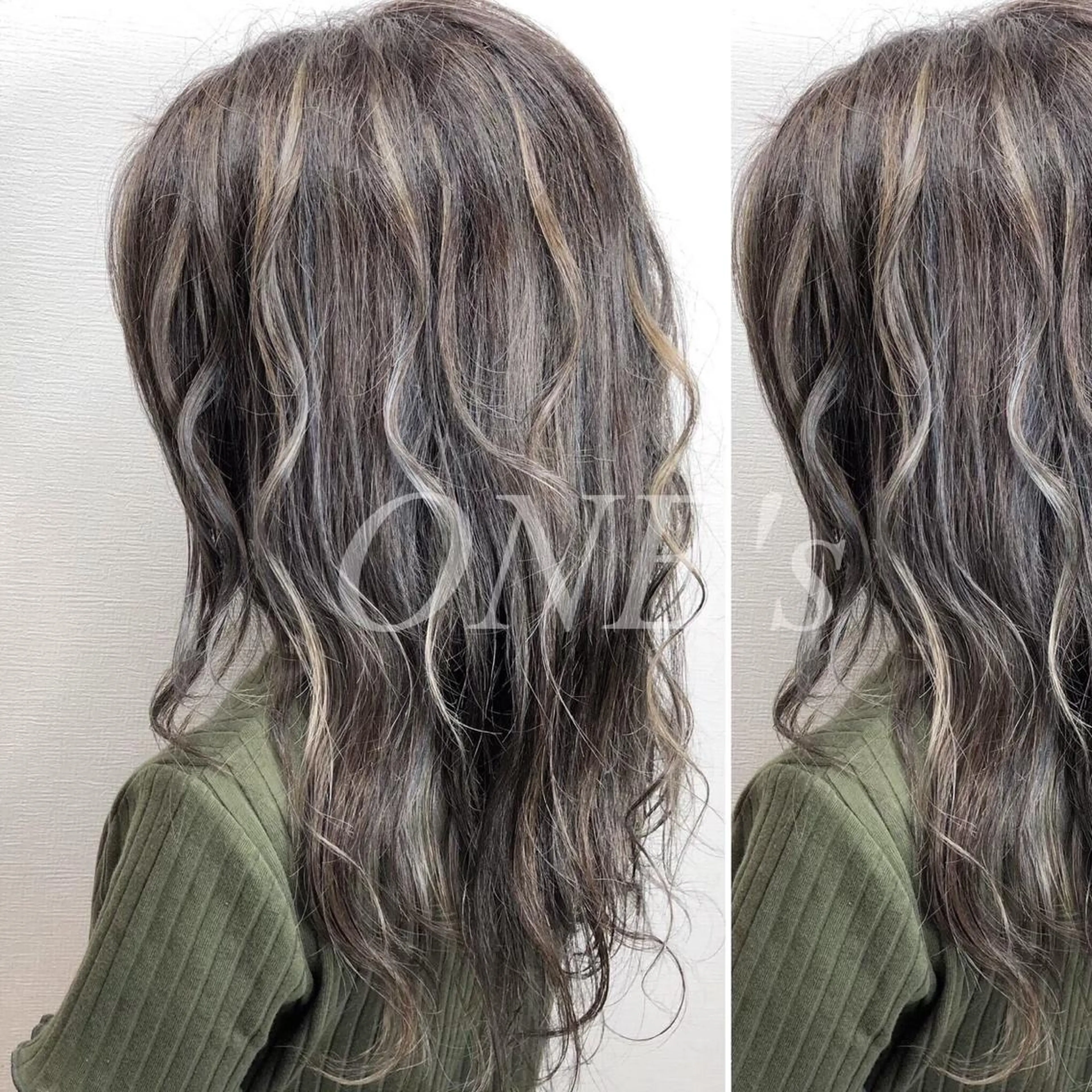 セミロング カラー カット トリートメント JuNブリーチに 縮毛矯正するプロのヘアスタイル