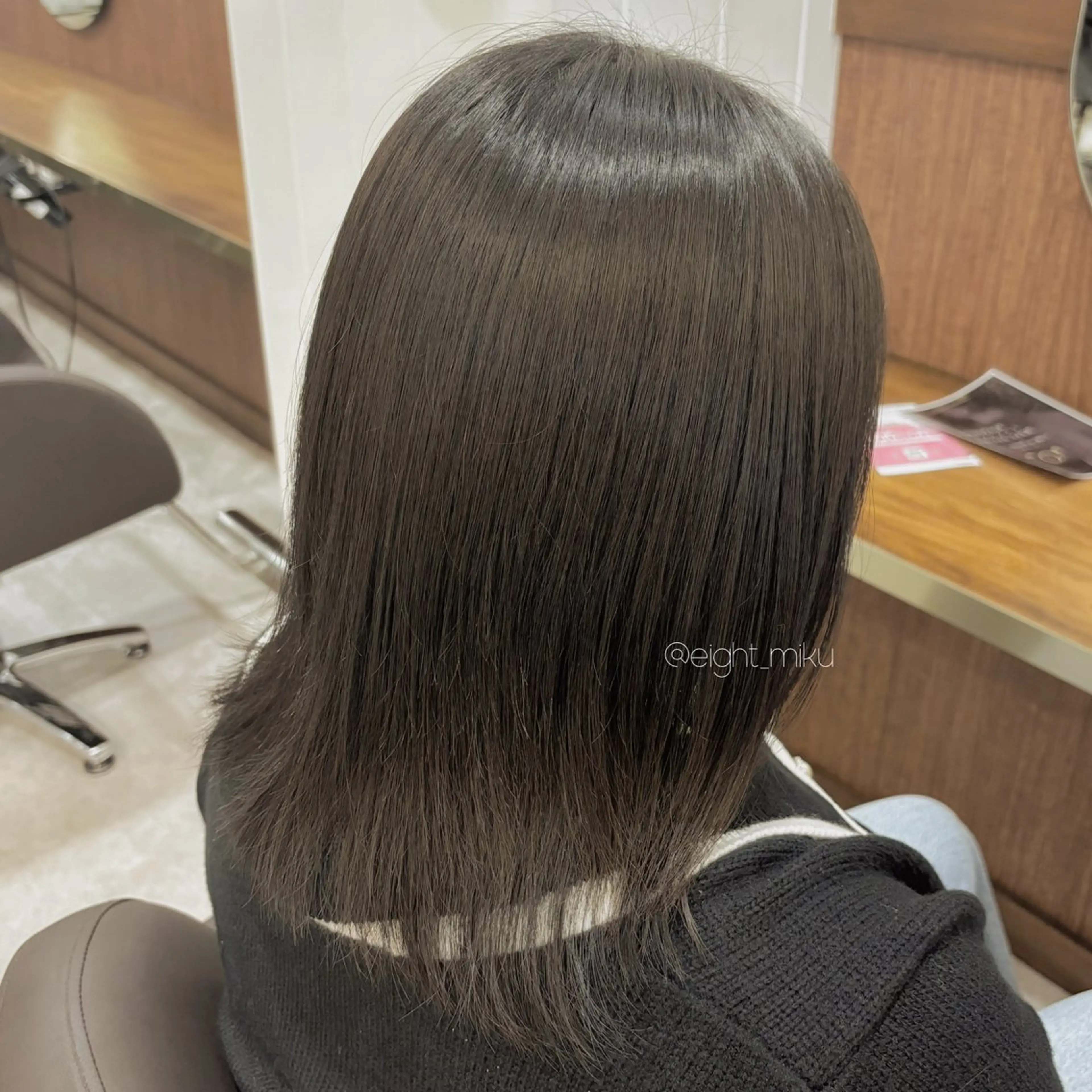 ミディアム 縮毛矯正 miku☁️レイヤー まろやかカラー 名駅のヘアスタイル