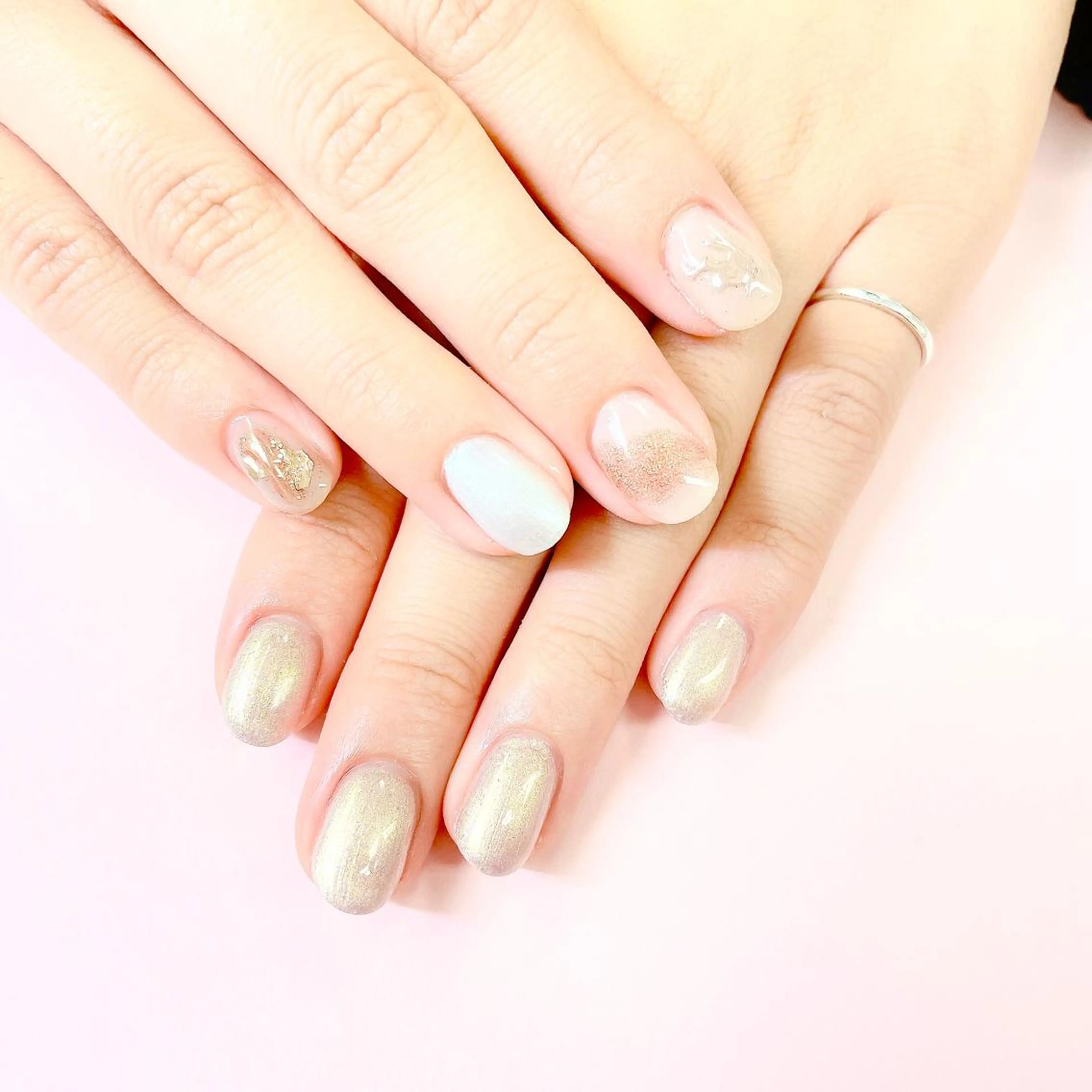 ネイル ニュアンスネイル ハンドネイル 大阪福島 韓国まつげ Sayaka🤍🐩のマツエク・マツパデザイン