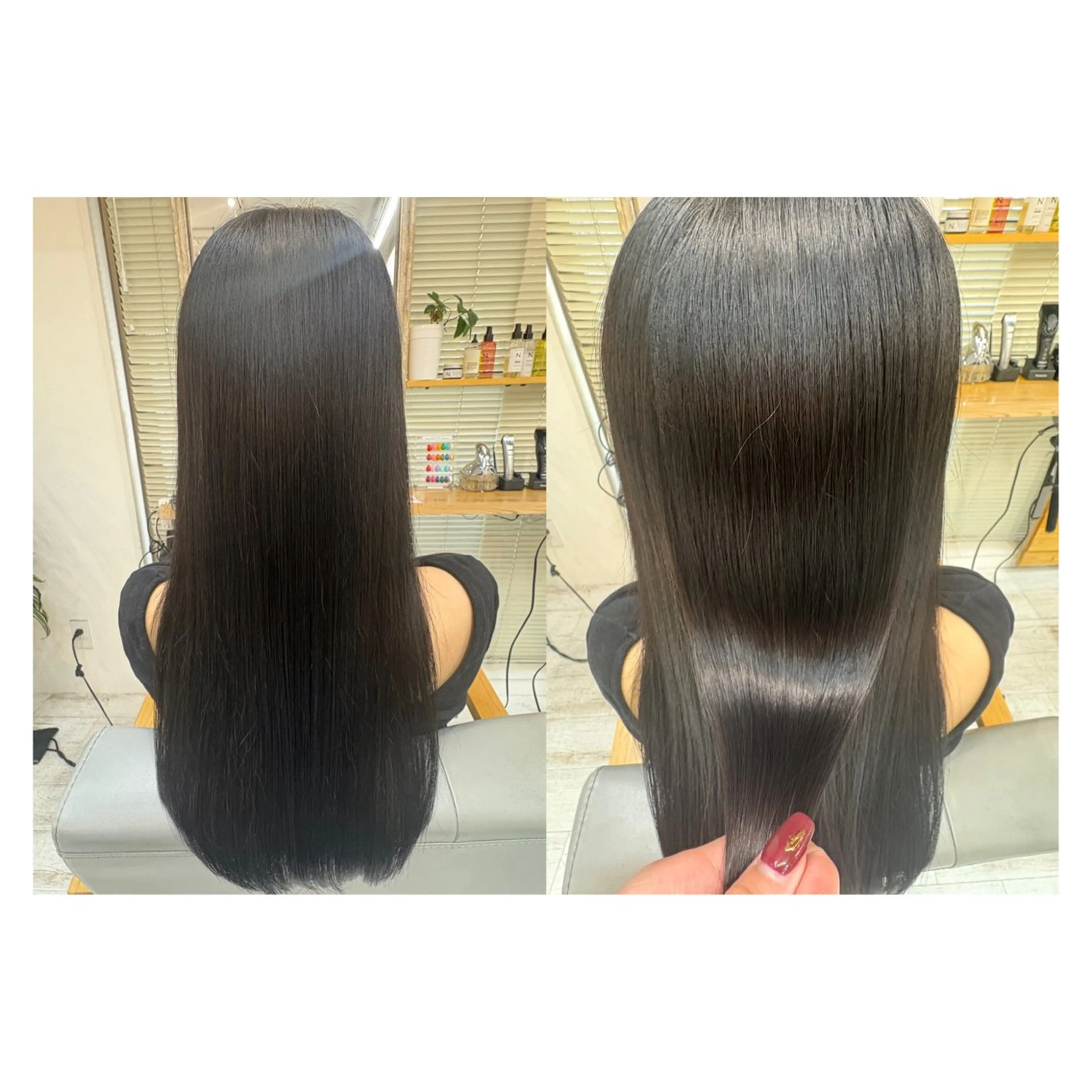 ロング レイヤーカット・ 縮毛矯正 星野のヘアスタイル