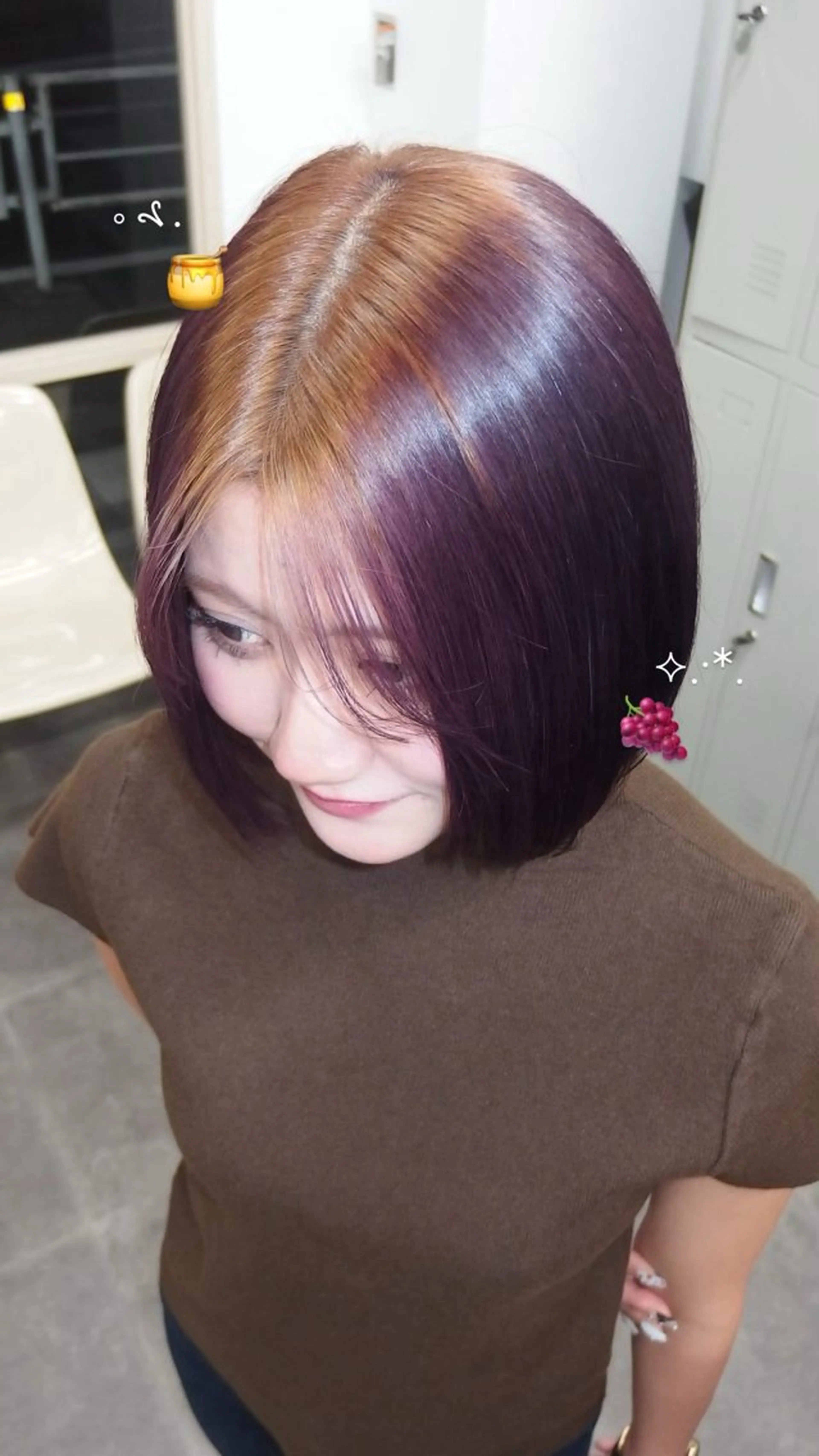 【期間限定価格】こっくり暖色カラー🍎 + トリートメント付き  ￥4,000の写真