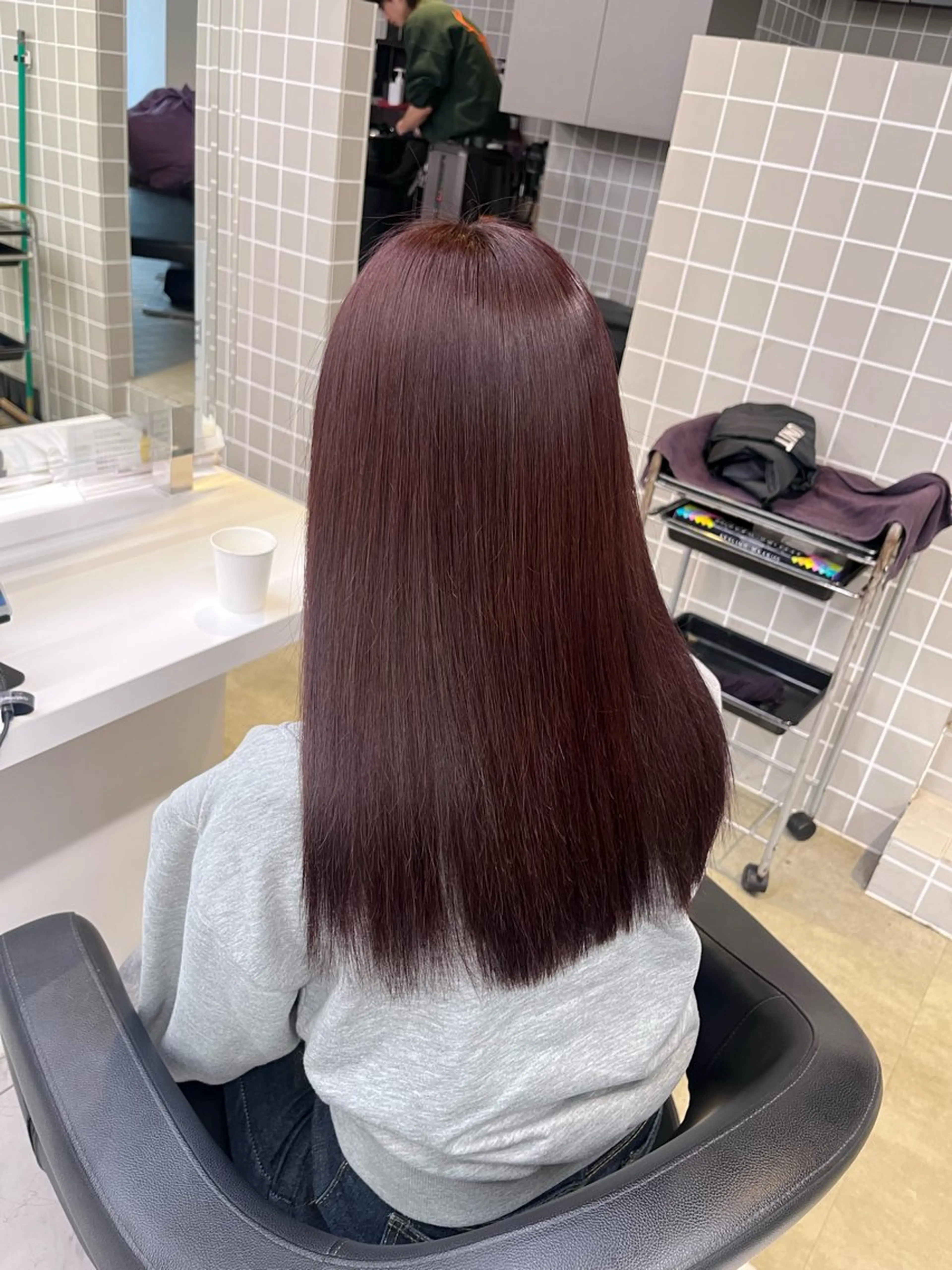 ロング ヘアカラー トリートメント 🥀韓流暖色ヘア 🥀yuzukiのヘアスタイル