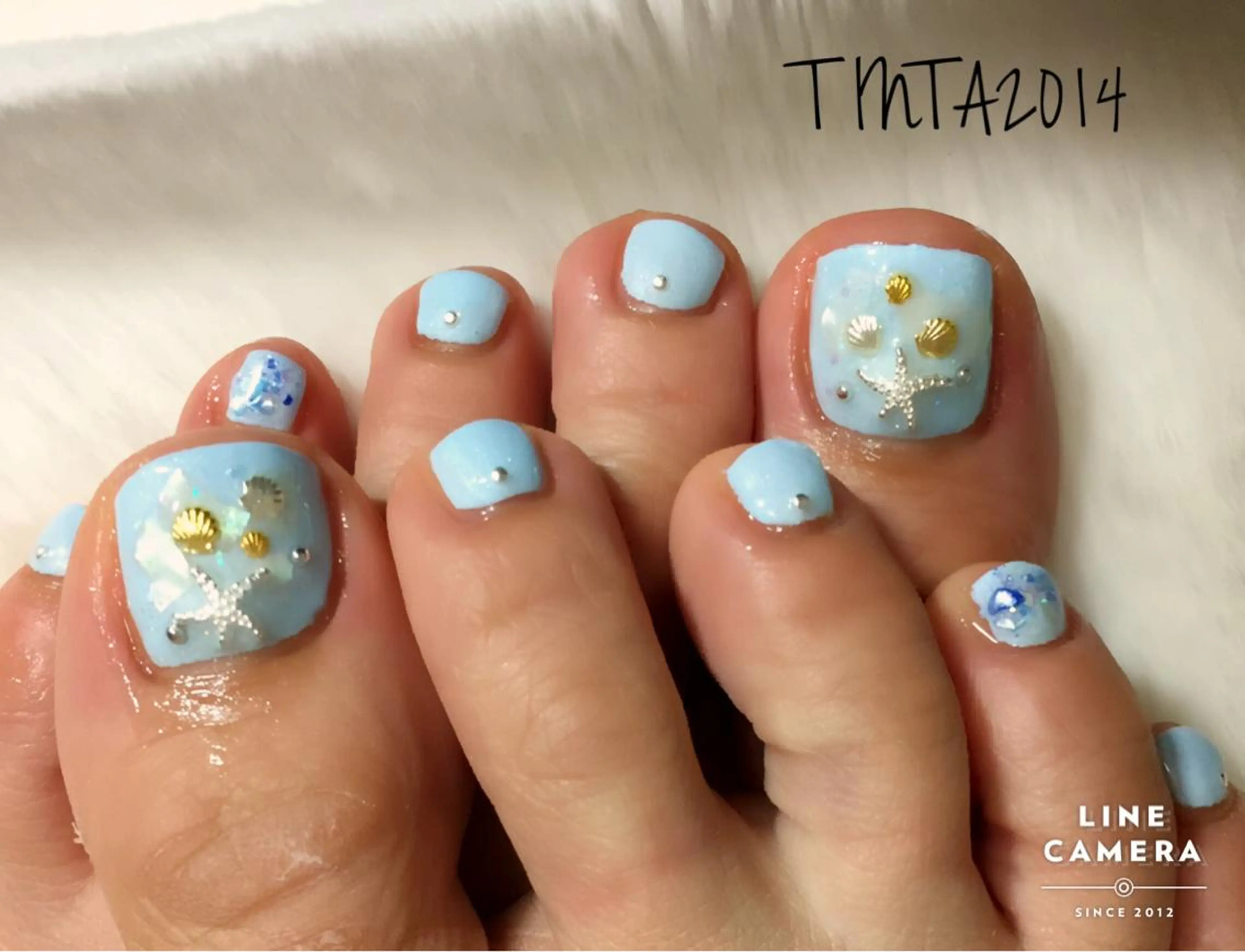 ネイル フットネイル 水色 ネイルサロン ティンタ所属・馬場 典子のネイルデザイン