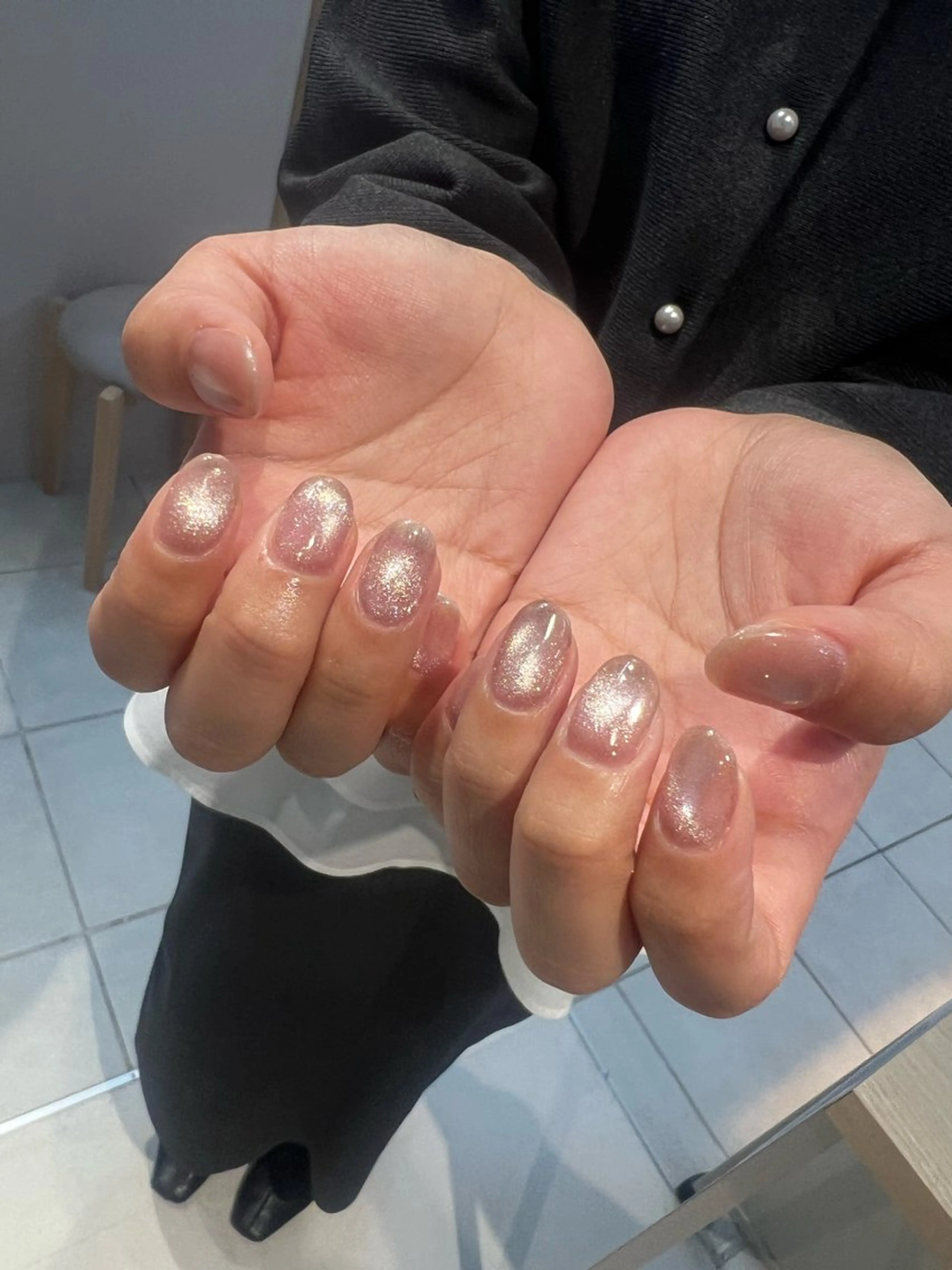 ネイル マグネットネイル ピンク kit trios nailのネイルデザイン