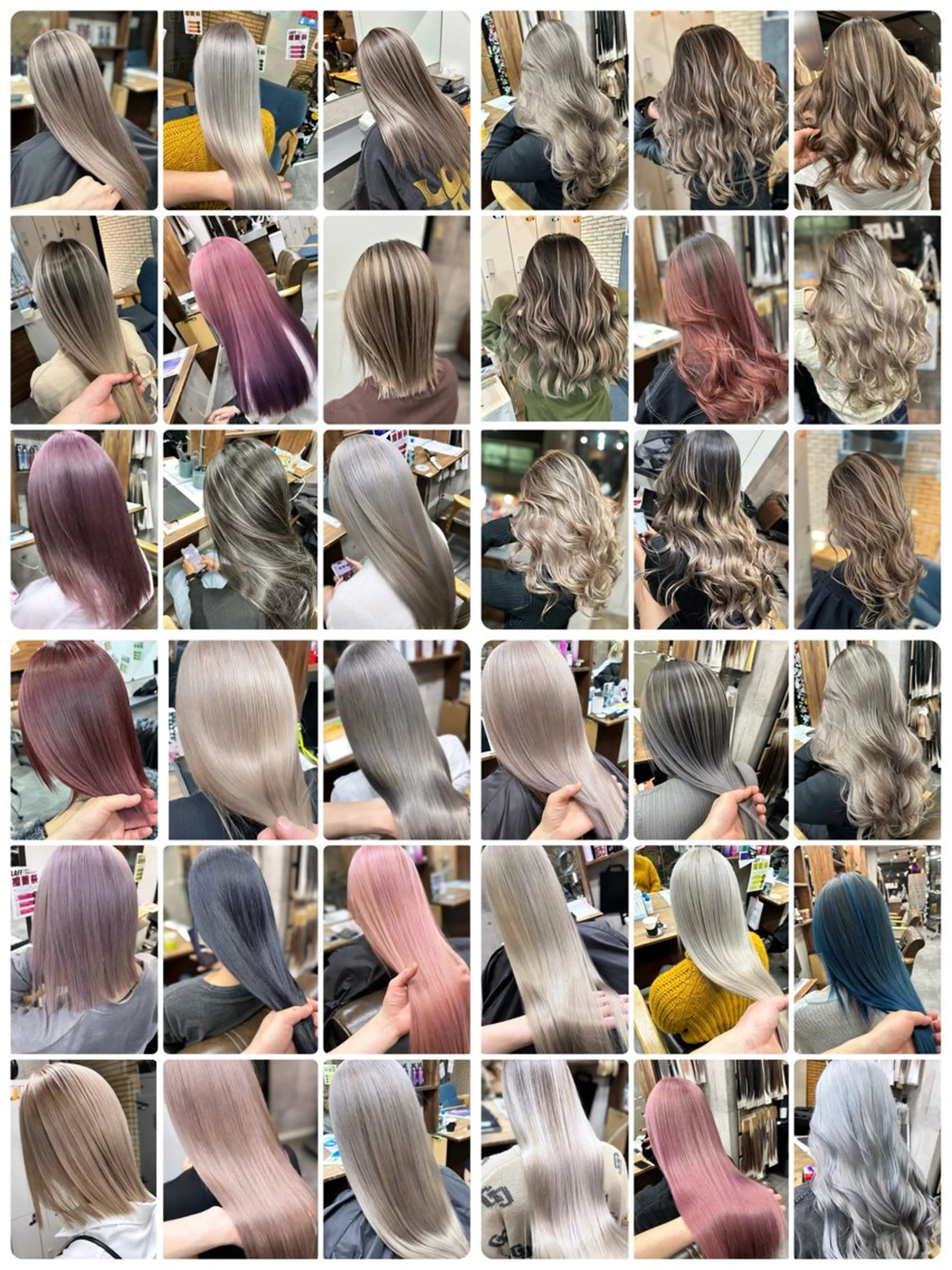 セミロング カラー バレイヤージュ ハイライトカラー ハイトーンカラー ハイライト レイヤーカット 難波ブリーチカラー 伊藤洋輝のヘアスタイル