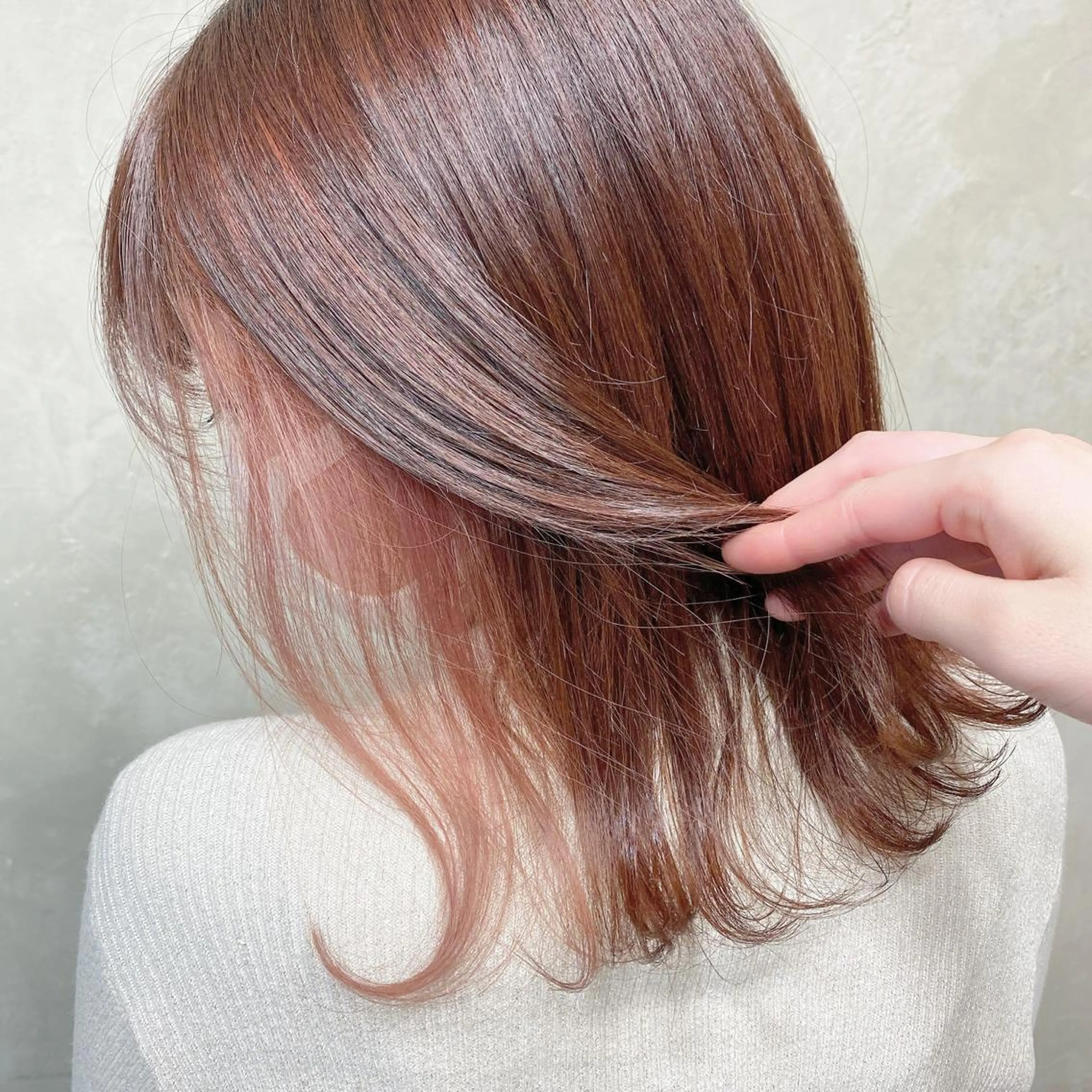 セミロング カラー パーマ ヘアアレンジ メンズ キッズ ネイル マツエク・マツパ メンズブリーチ ベージュカラー ブリーチ ピンクカラー ピンクベージュ 艶ピンク*ヘアセット 🌙shioriのヘアスタイル