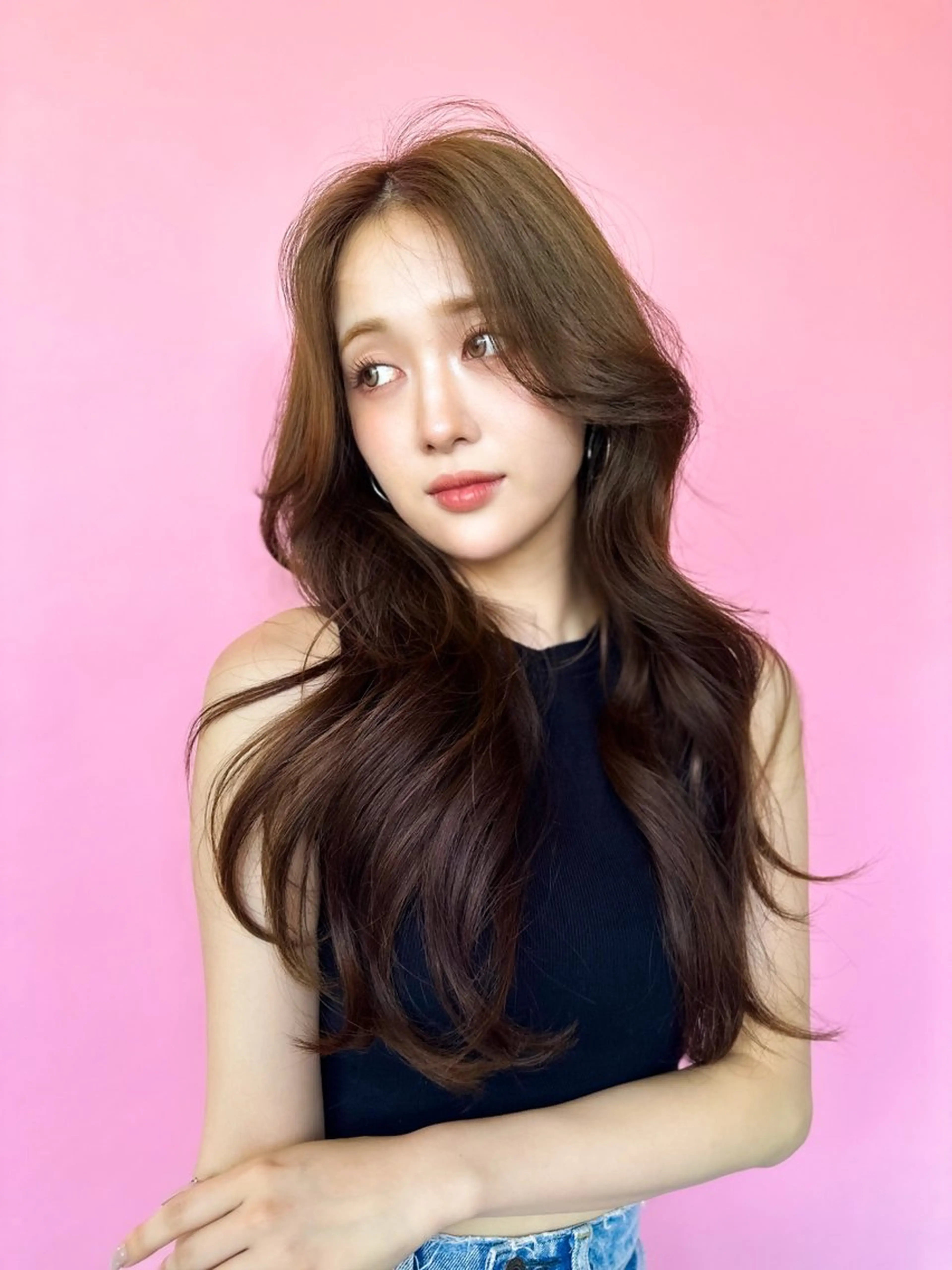 ロング 韓国×ワンホン 艶カラー/ハヅキ🎀のヘアスタイル