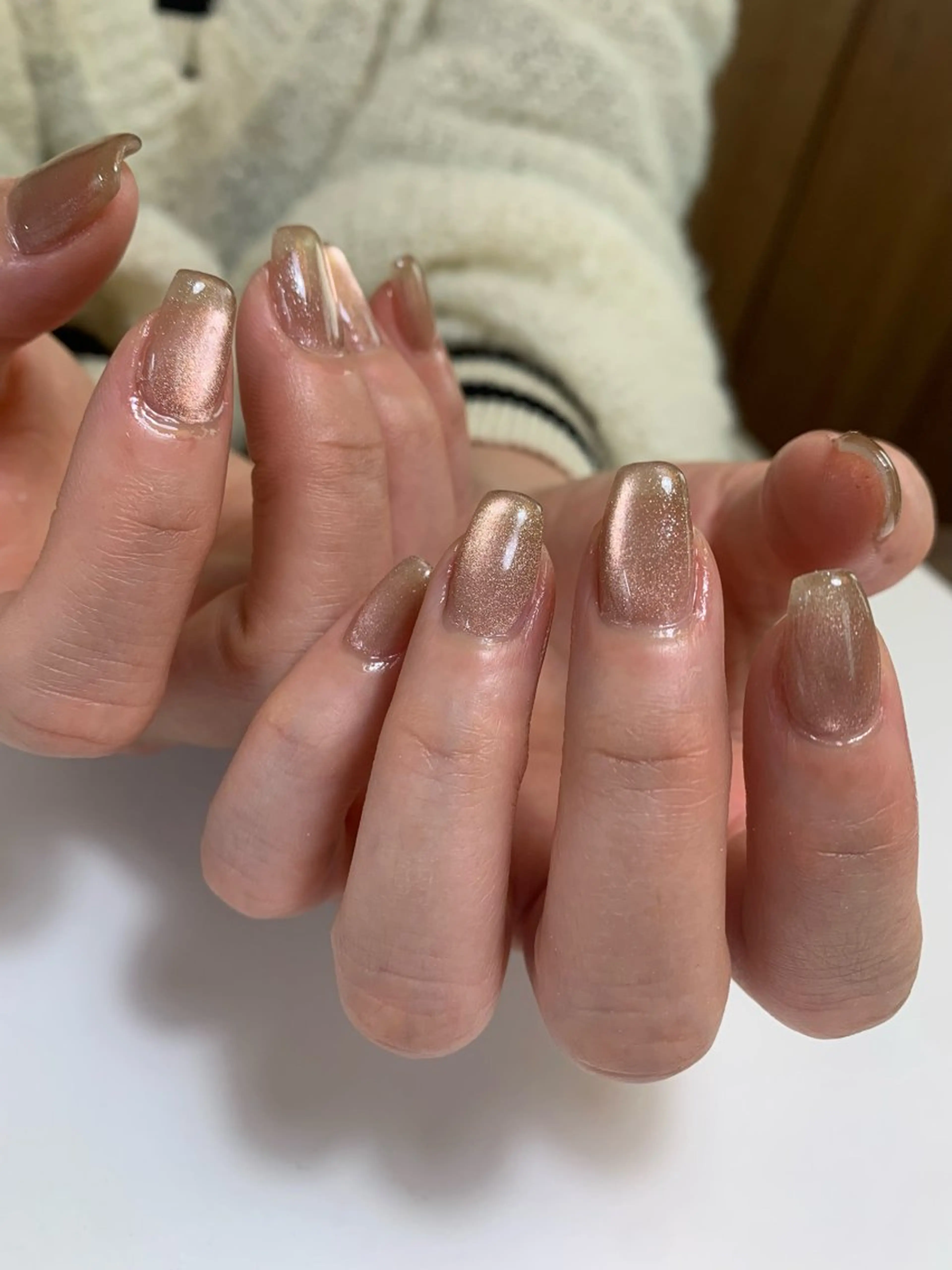 ネイル ブラウン マグネットネイル オフィスネイル ピンク is.nail 🌷sonokoのネイルデザイン