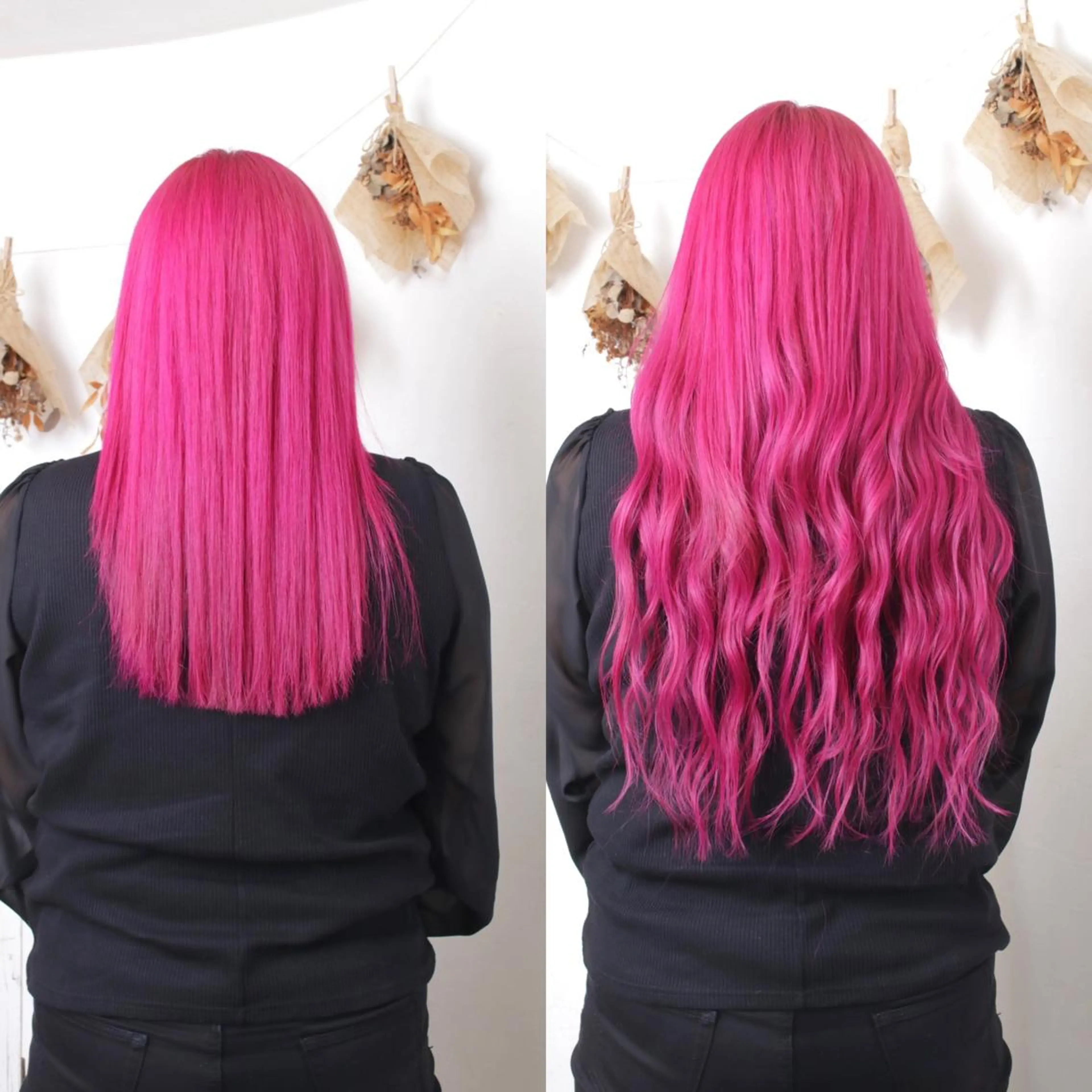 期間限定❣️【🦋胸からおへそ近くまでの長さ】最高級人毛シールエクステ６０枚&馴染ませカット《ミディアムの方に◎》の写真