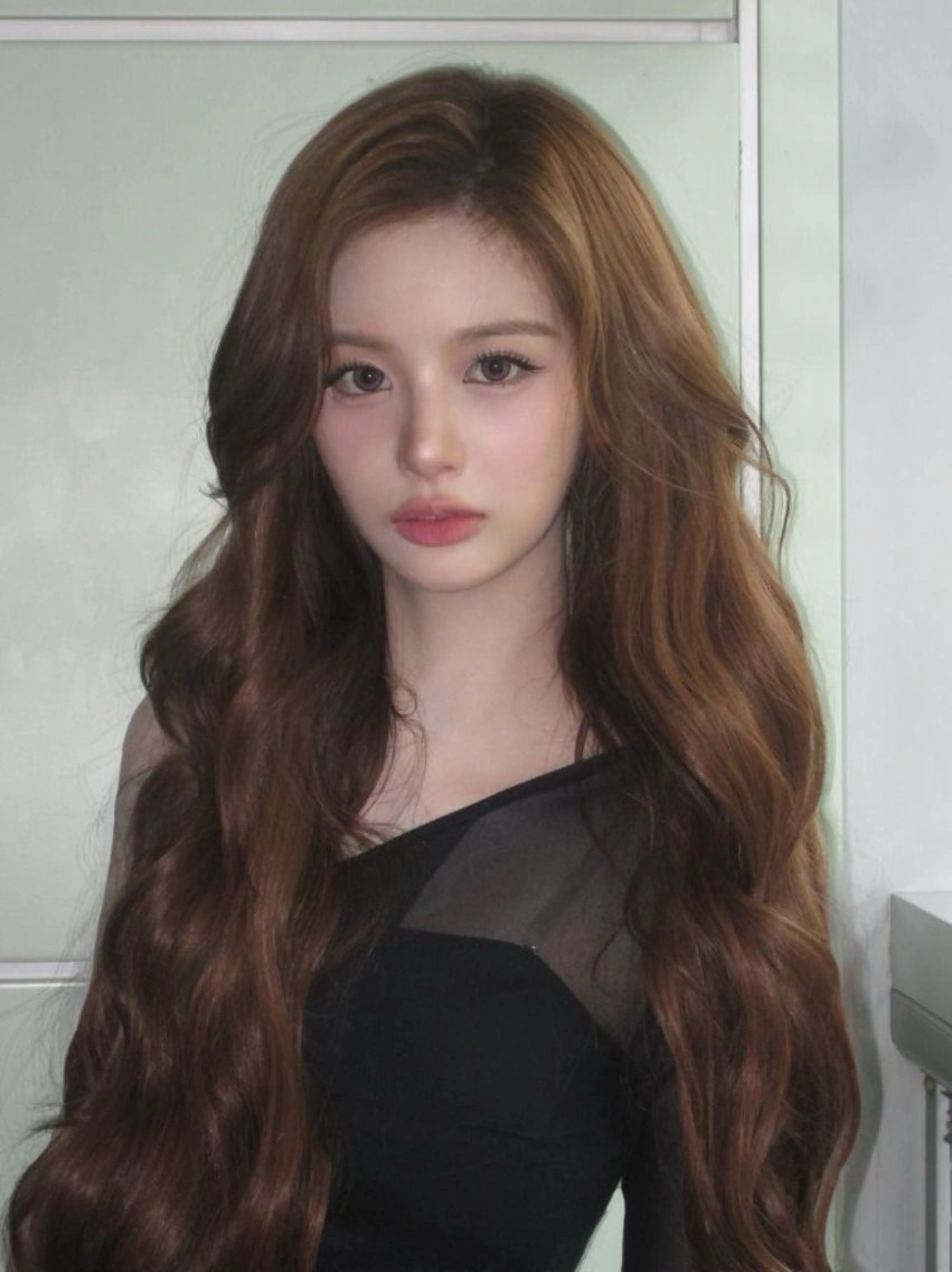 ロング カラー ヘアカラー トリートメント 韓国×ワンホン 艶カラー/ハヅキ🎀のヘアスタイル