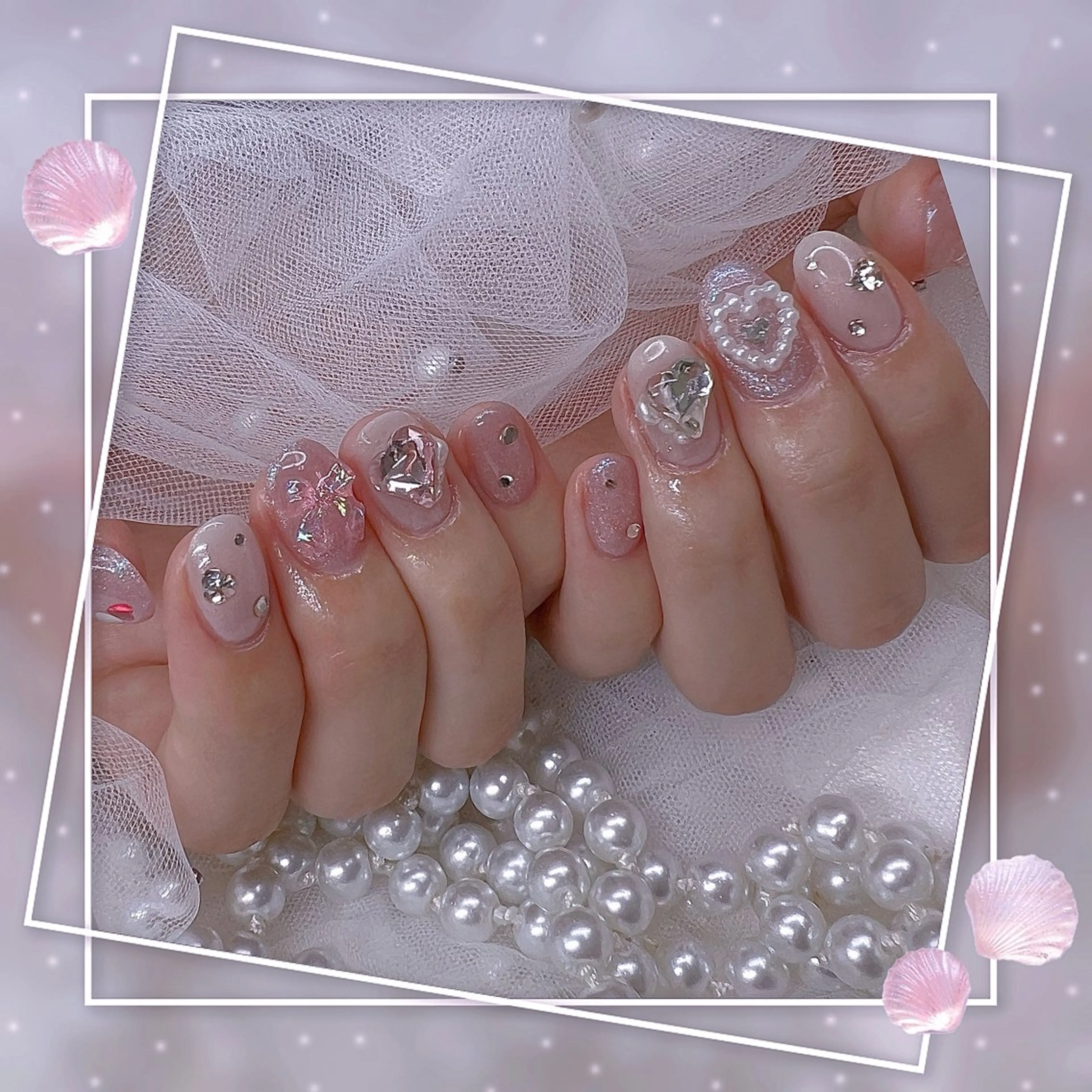 ネイル チークネイル フレンチネイル グラデーション マグネットネイル マグネットフレンチ ハンドネイル Chill Nailsalonのネイルデザイン