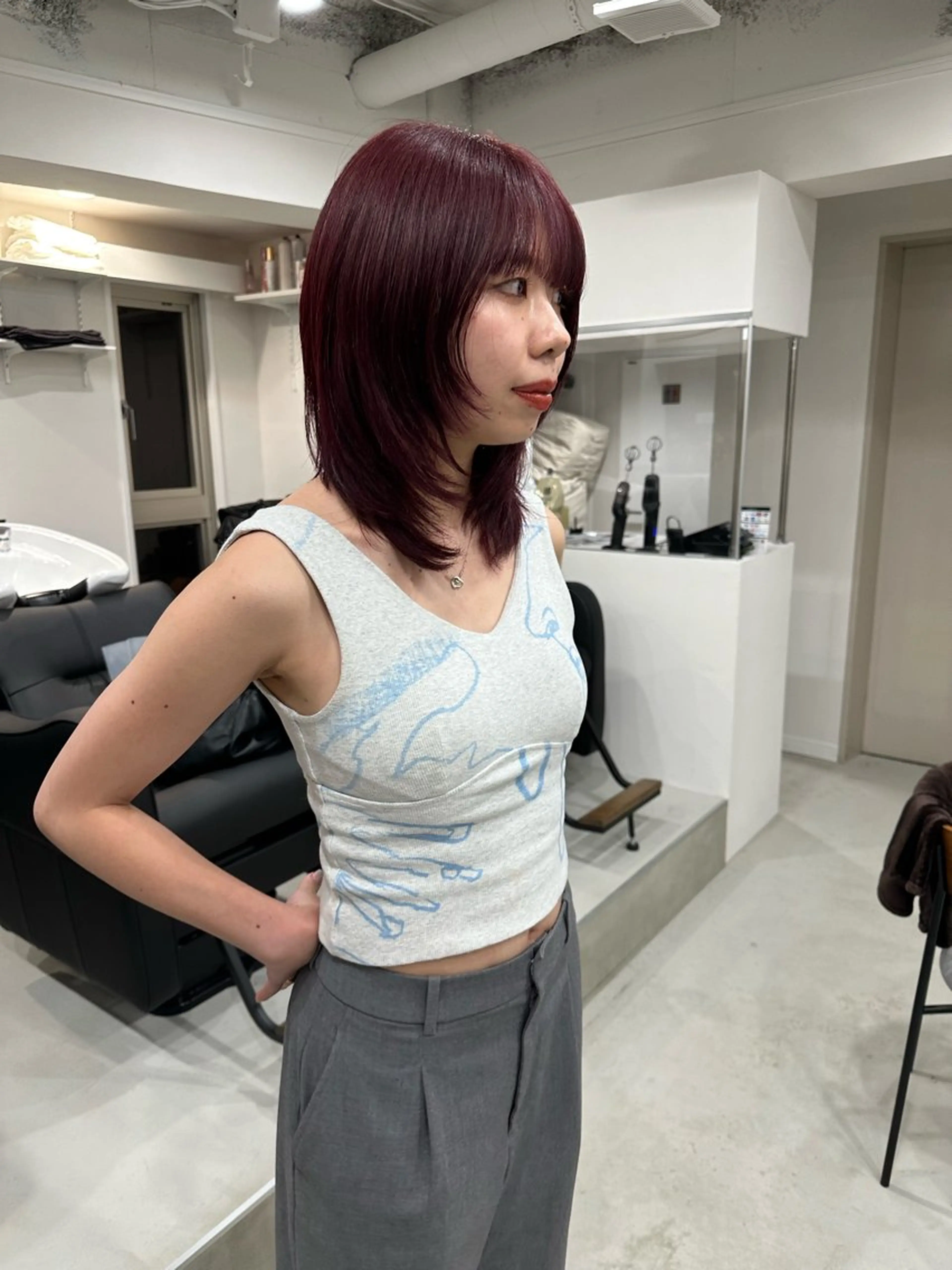 ミディアム ヘアカラー ボブ/似合わせカット /ニュアンスカラーのヘアスタイル