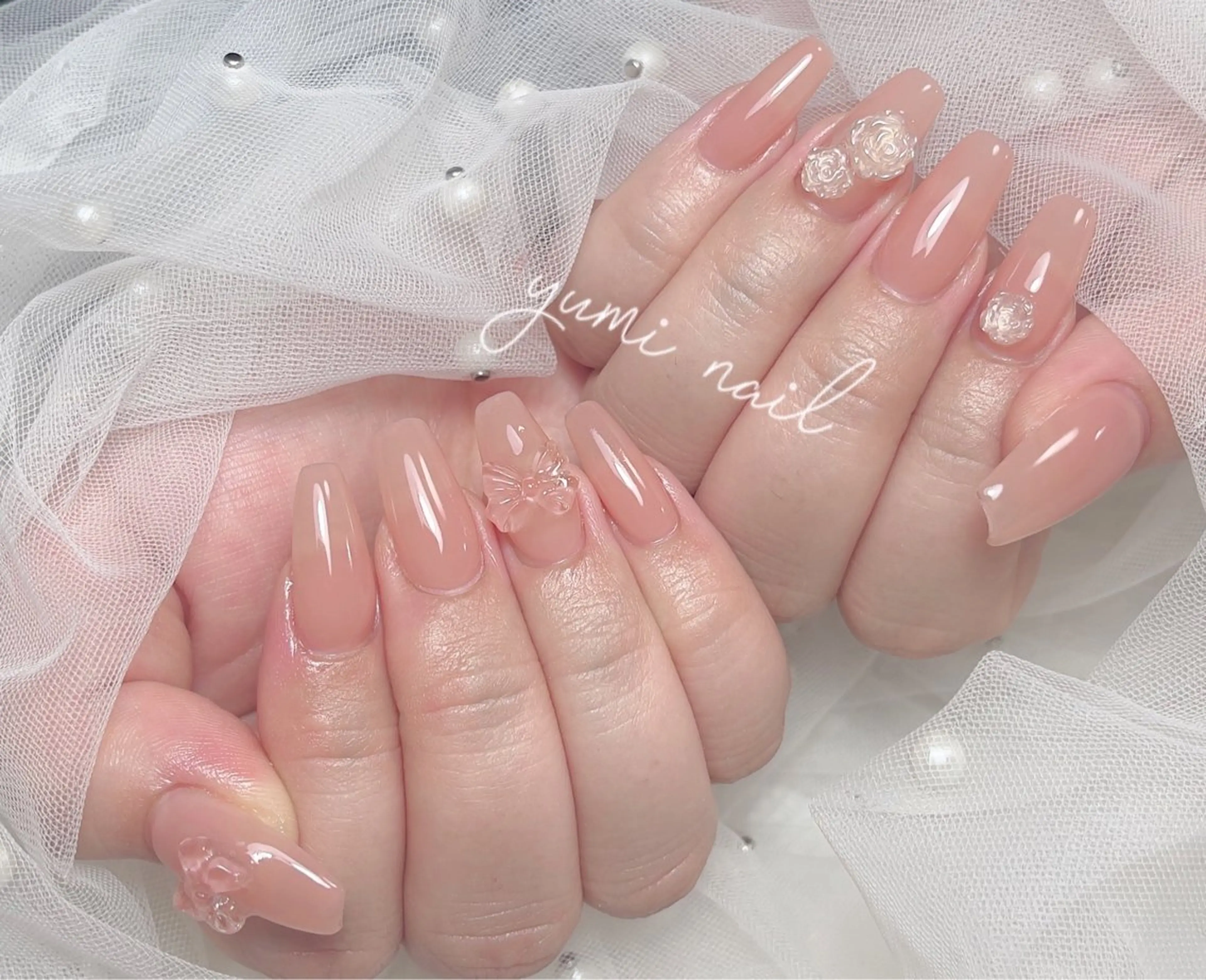 ネイル 𝐲𝐮𝐦𝐢🎀 長さ出しデザイン専門のネイルデザイン