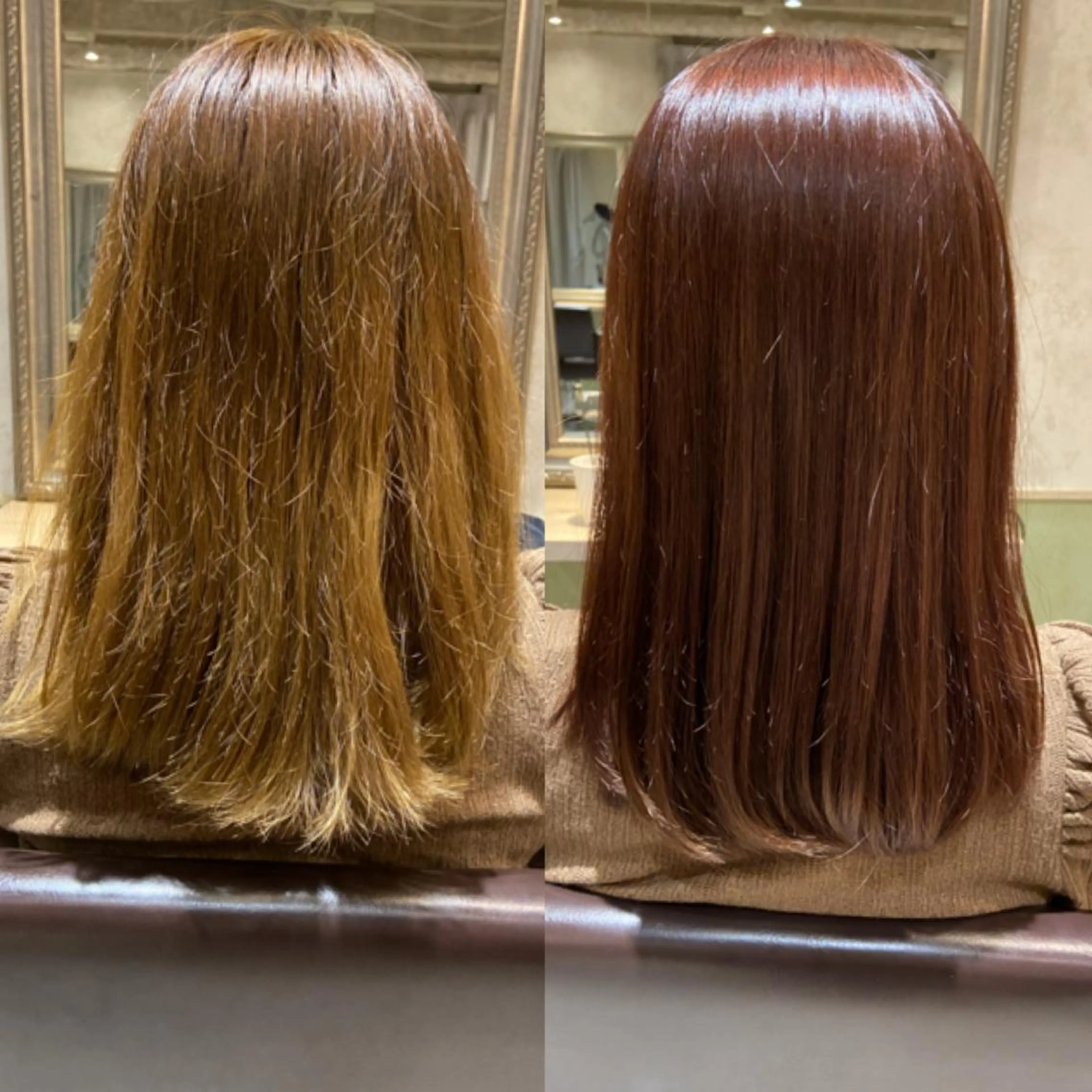 ミディアム レッドブラウン 韓国風ヘア 新宿No.1艶髪矯正 美艶カラー/FUKAのヘアスタイル