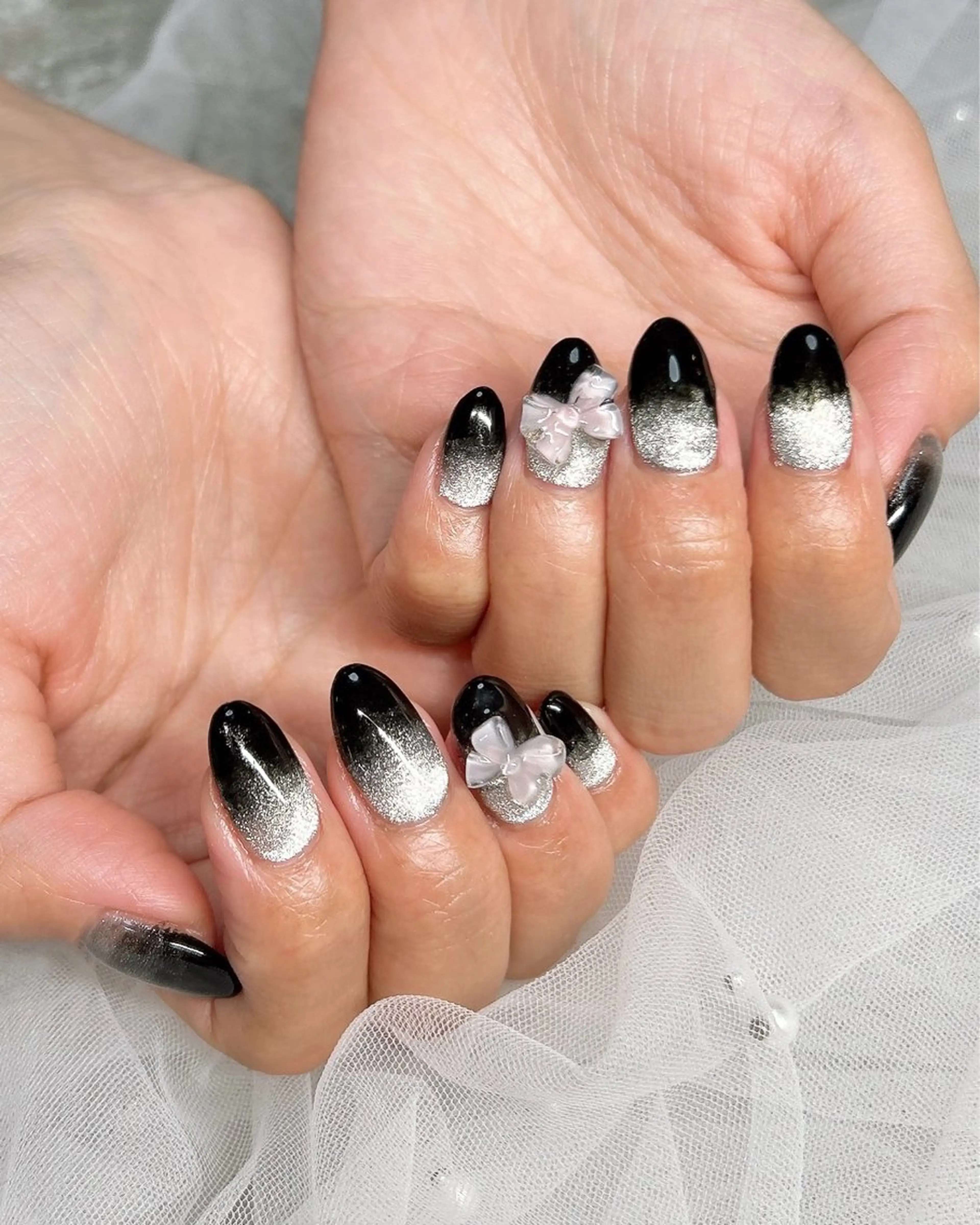 ネイル グラデーション キラキラネイル マグネットネイル ワンホンネイル その他(ネイル) ten nail salon　かえでのネイルデザイン