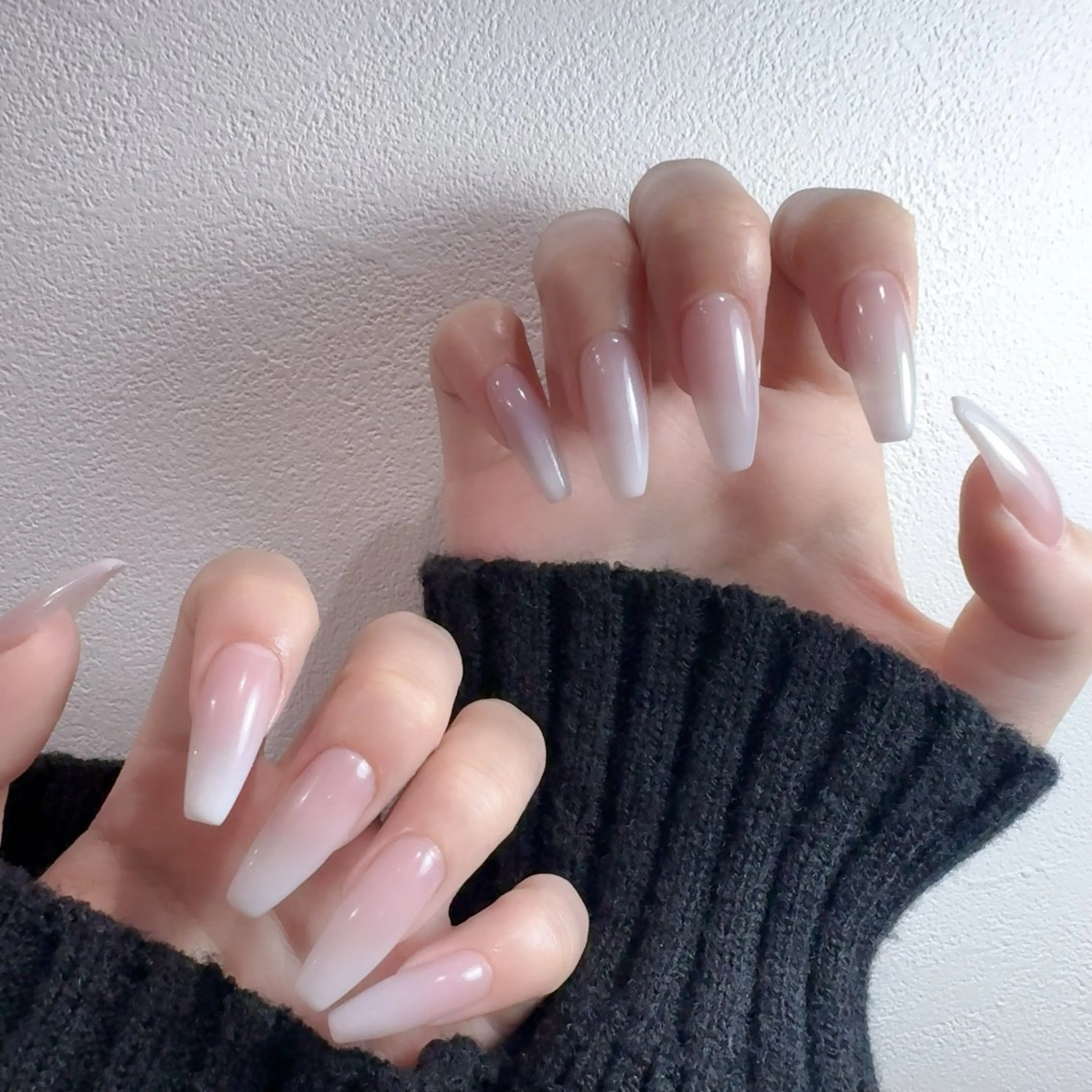 ネイル アートネイル フラッシュネイル フレンチネイル ジェルネイル ガラスフレンチ You&Me Yukiのネイルデザイン