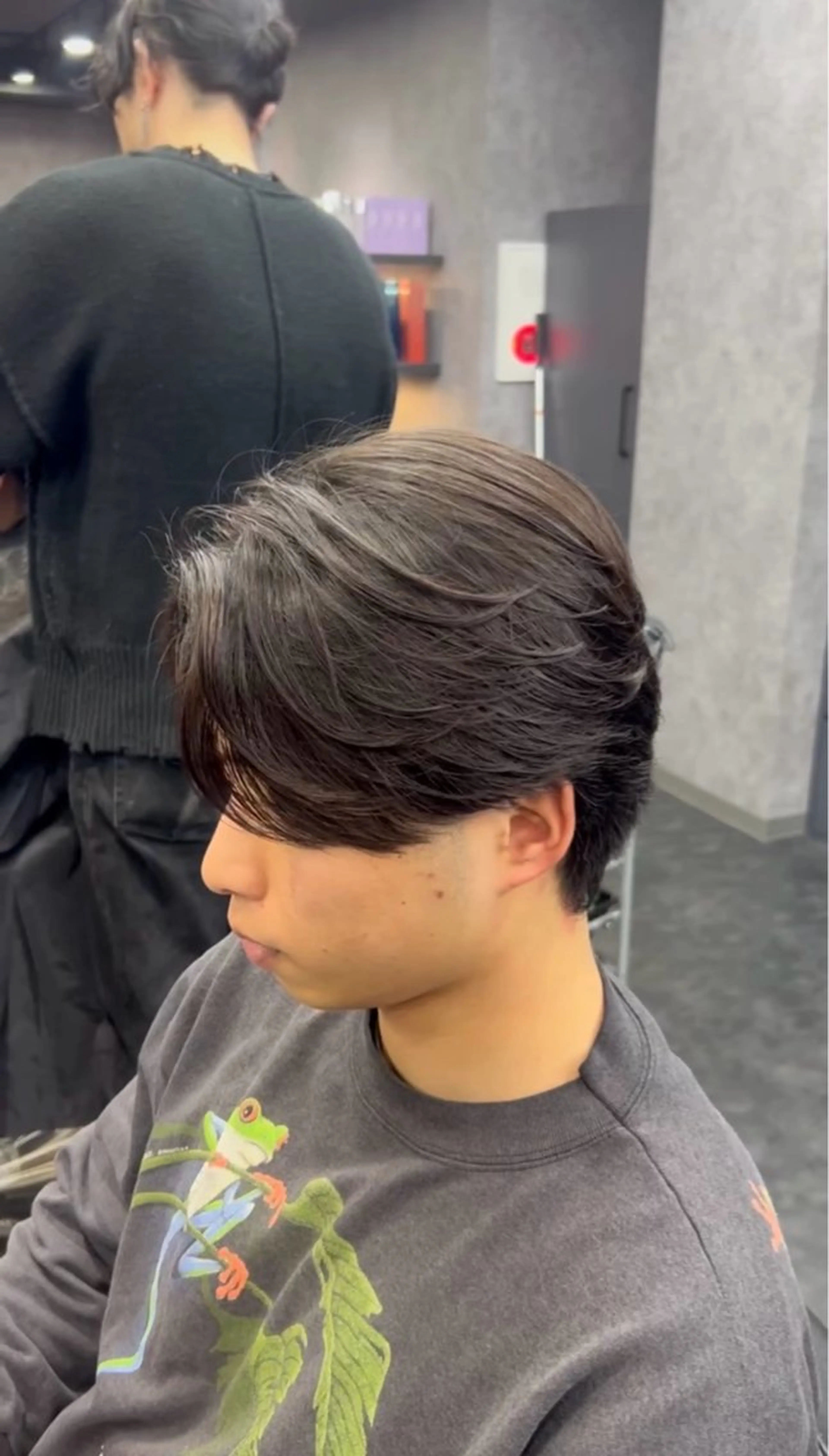 パーマ メンズ センターパート メンズパーマ ニュアンスパーマ カット パーマ 深野 ちさとのヘアスタイル