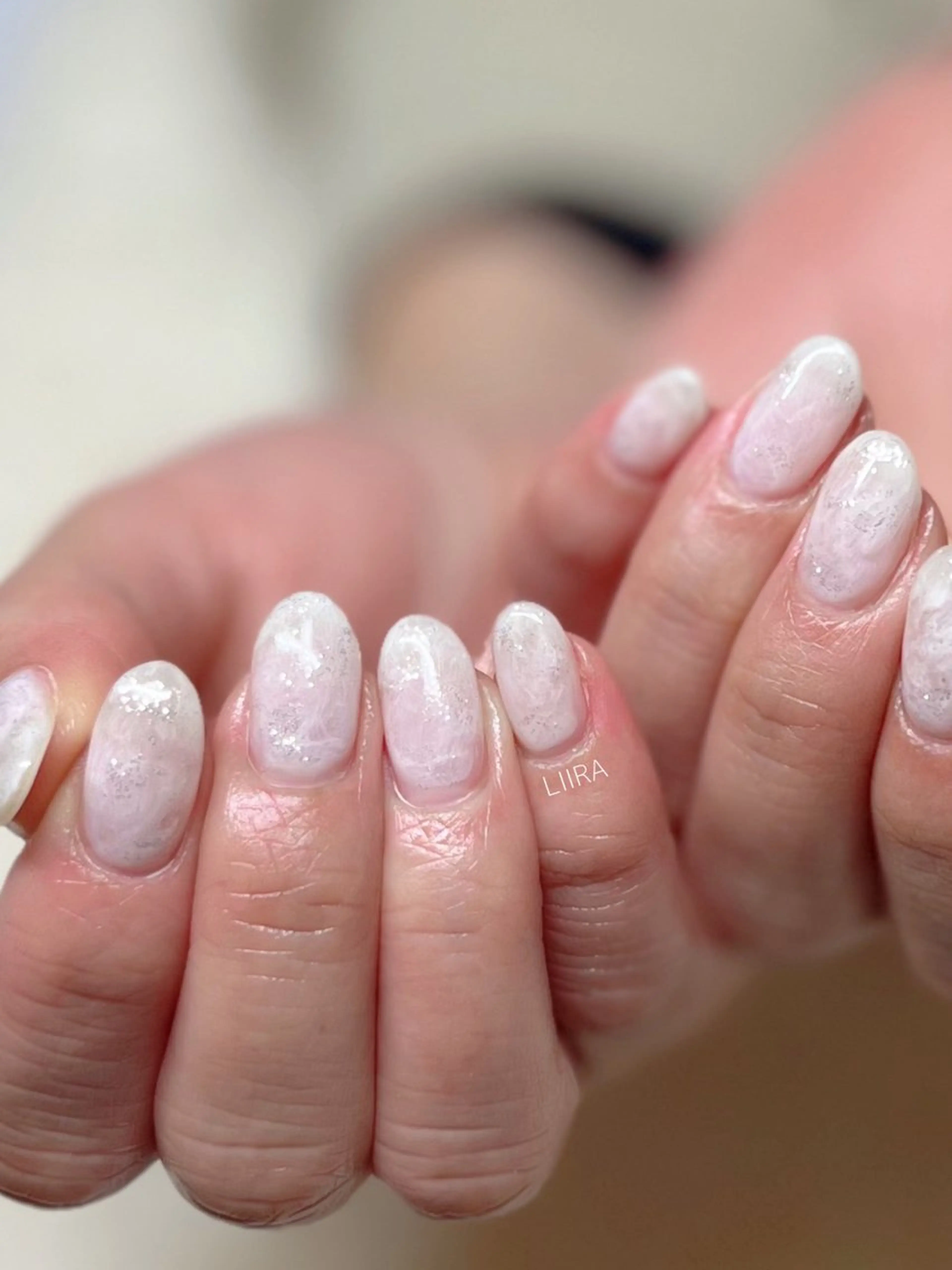 ネイル 大理石ネイル(マーブル) ワンカラーネイル ハンドネイル LIIRA(西船)/ やまださおりのマツエク・マツパデザイン