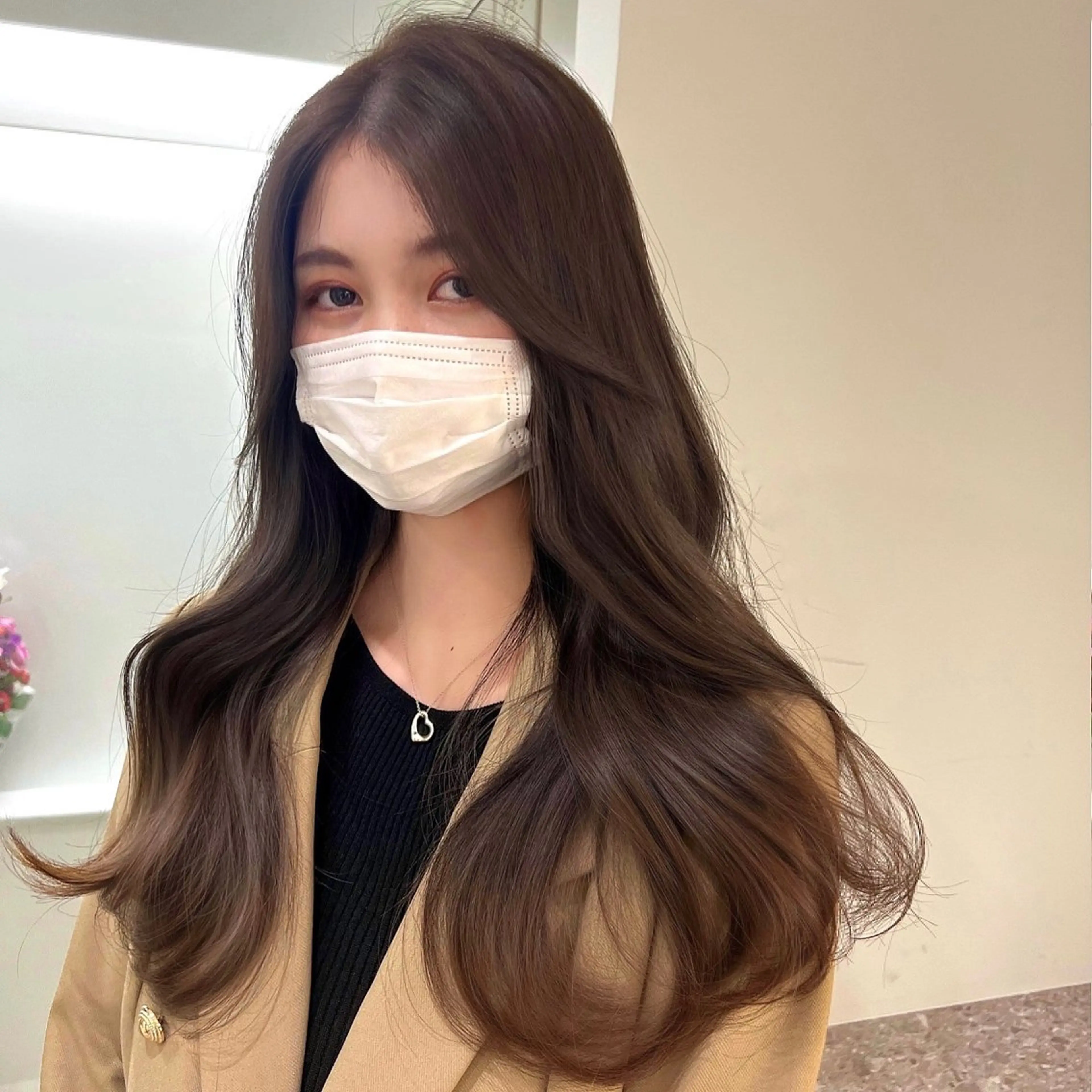 ロング カラー 韓国ヘア♡ 顔まわりカットayaのヘアスタイル