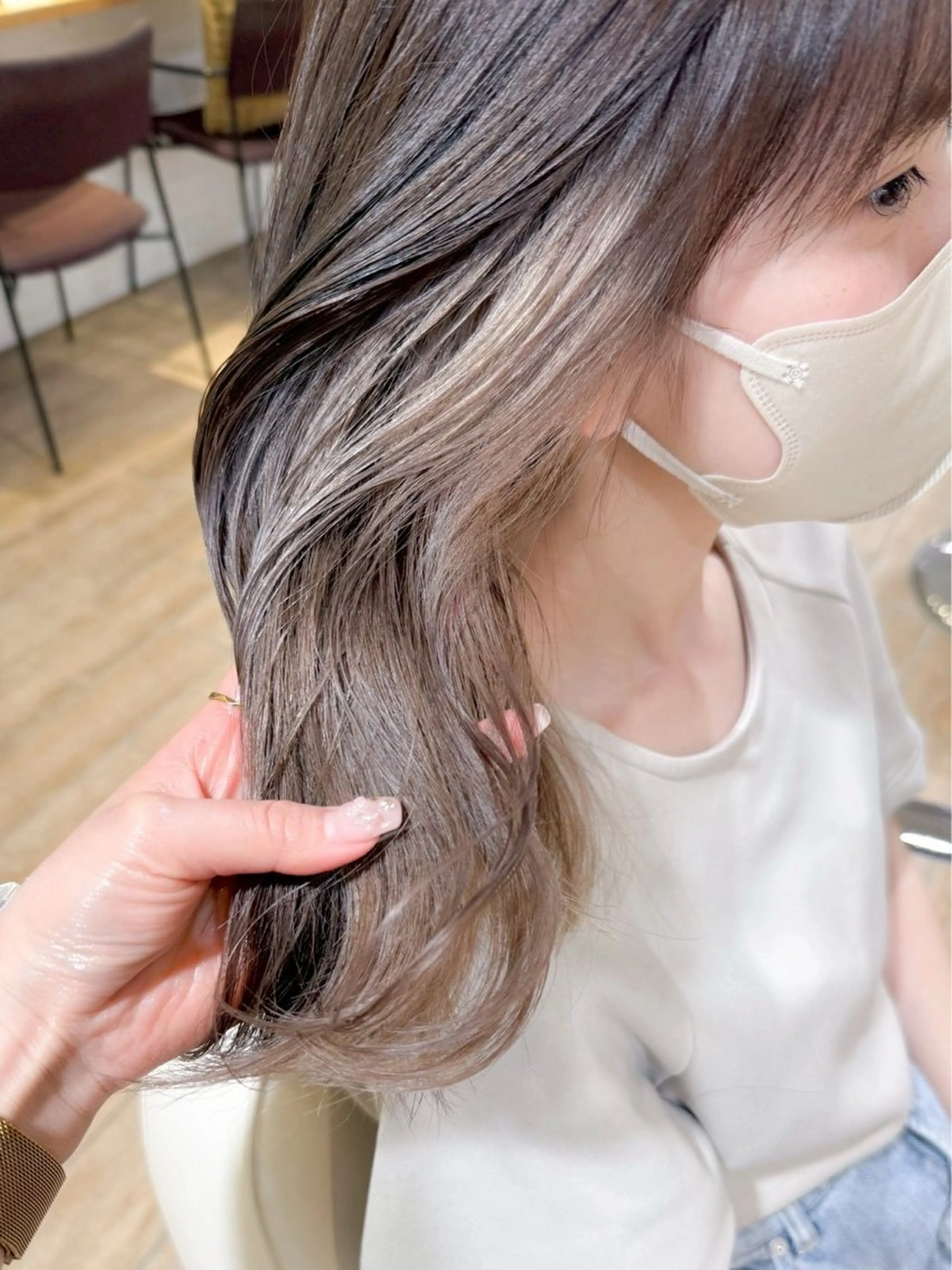 セミロング カラー ヘアカラー トリートメント ハイトーン/カラー /縮毛矯正/松田健佑のヘアスタイル