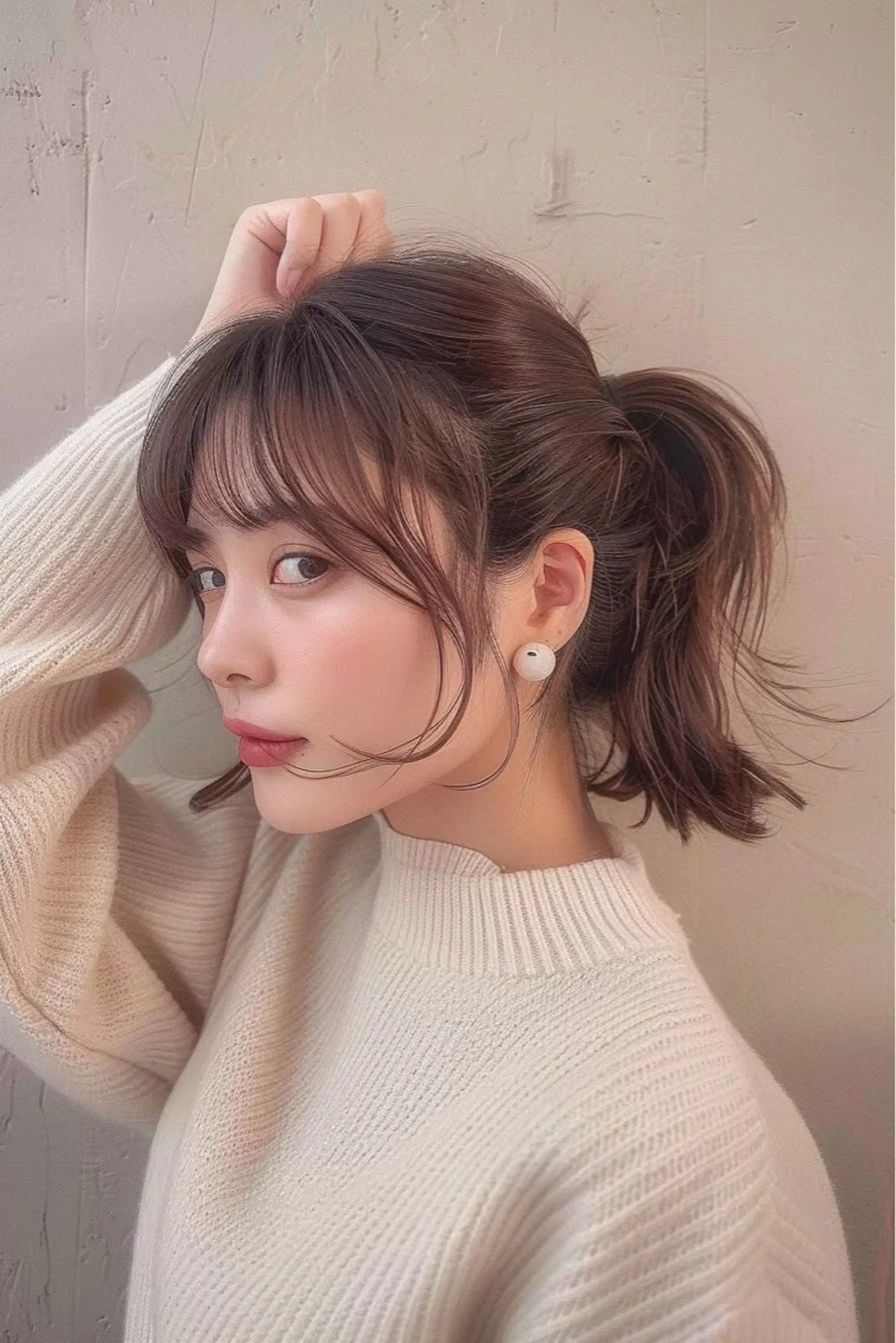 ミディアム カラー カット ヘアカラー トリートメント 最新ケアカラー 髪質改善YUTOのヘアスタイル