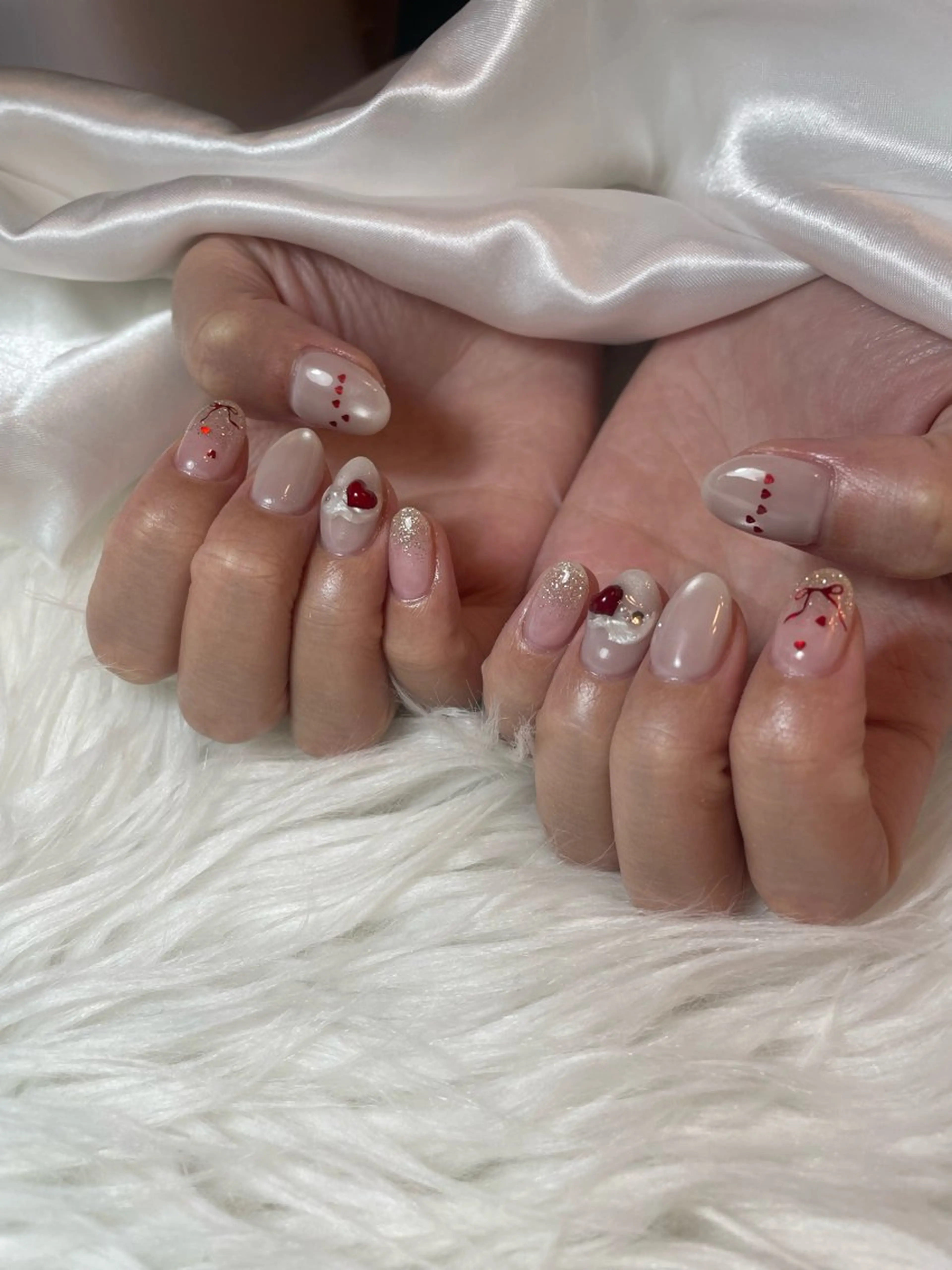 ネイル ブルー キラキラネイル 韓国ネイル マグネットネイル シンプルネイル ハンドネイル timtam --sakiのネイルデザイン