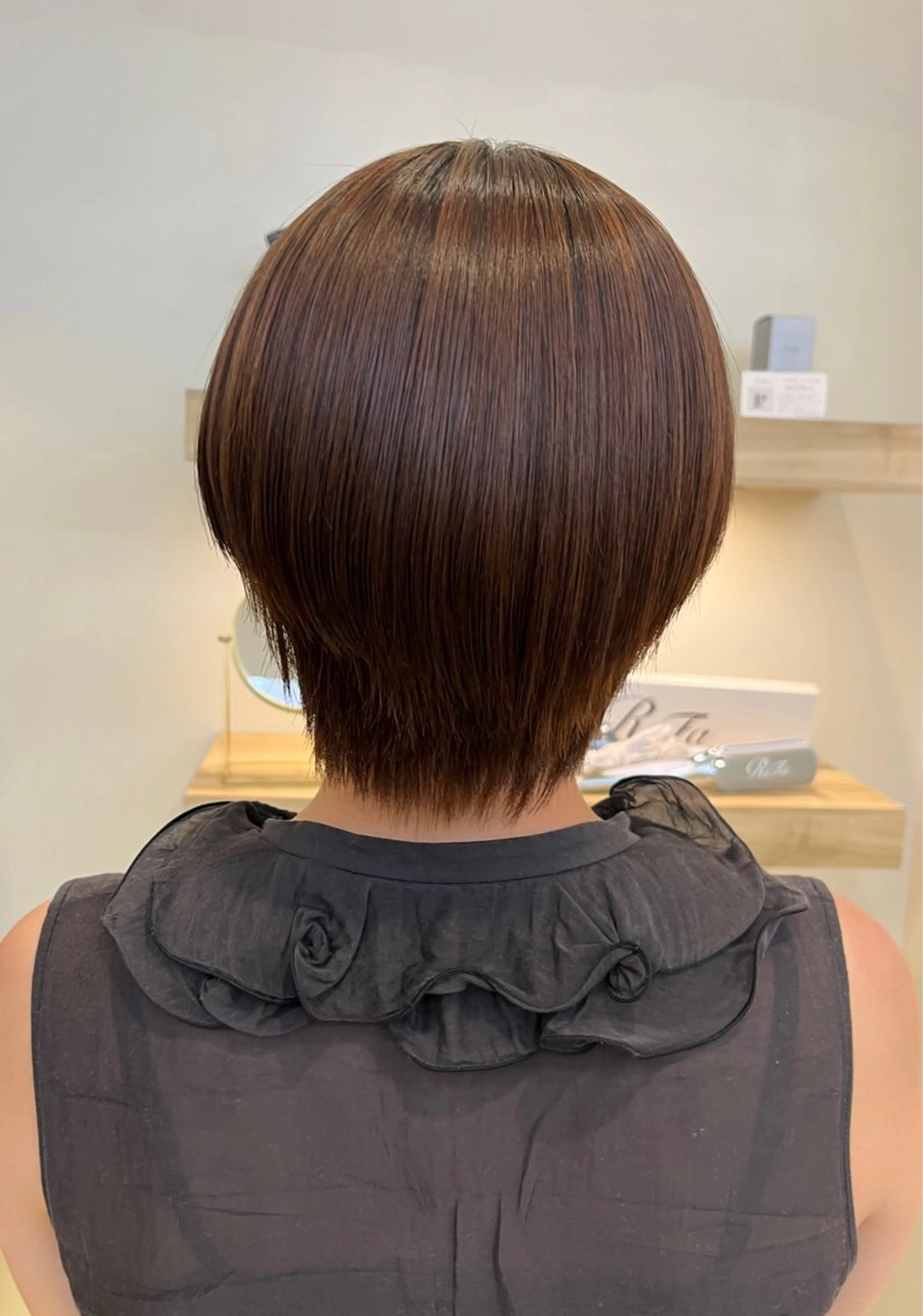 ショート 縮毛矯正 暖色カラー🍒スパ/ canna‎🤎のヘアスタイル