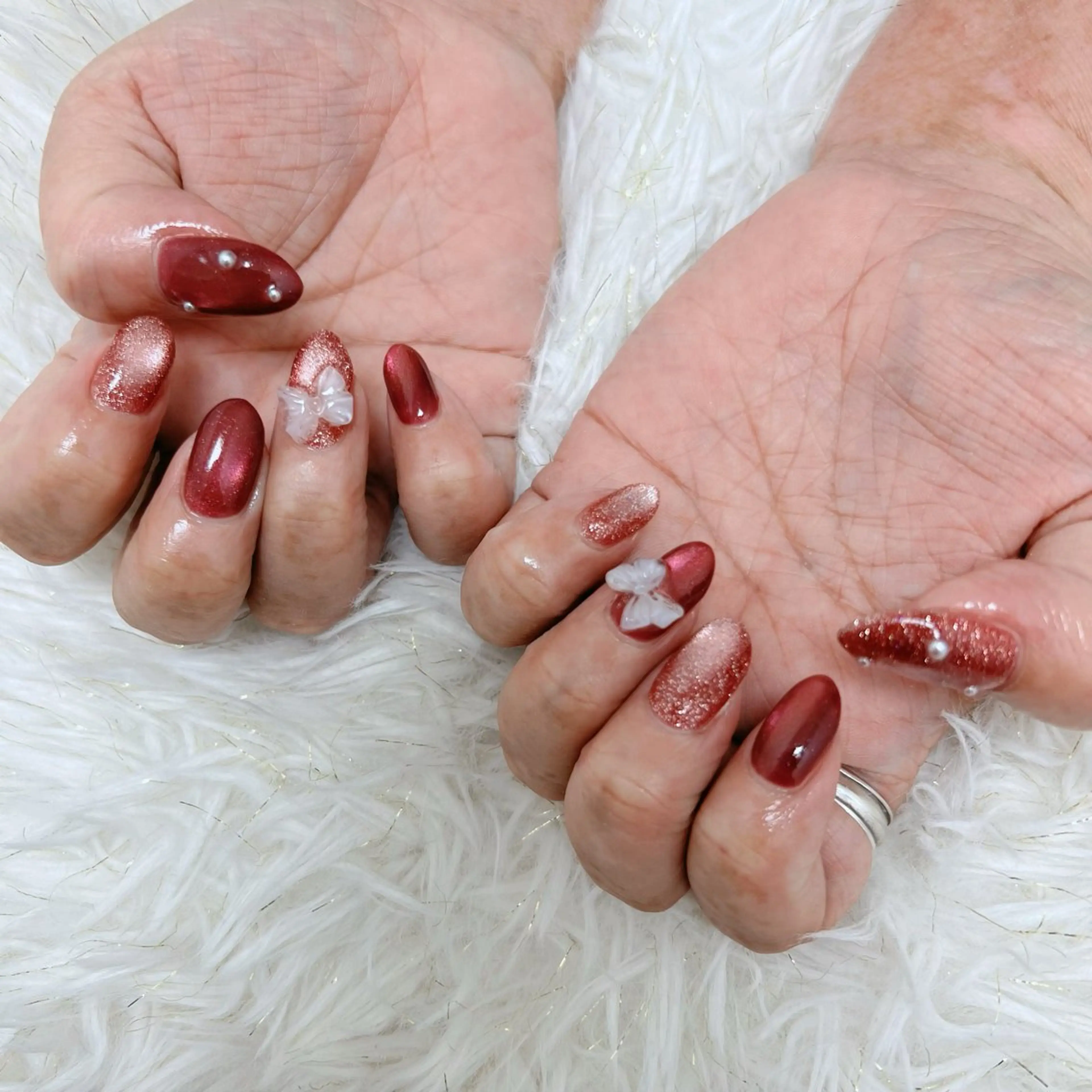 ネイル アートネイル フラッシュネイル フレンチネイル ジェルネイル ガラスフレンチ share所属・share. yurieのネイルデザイン