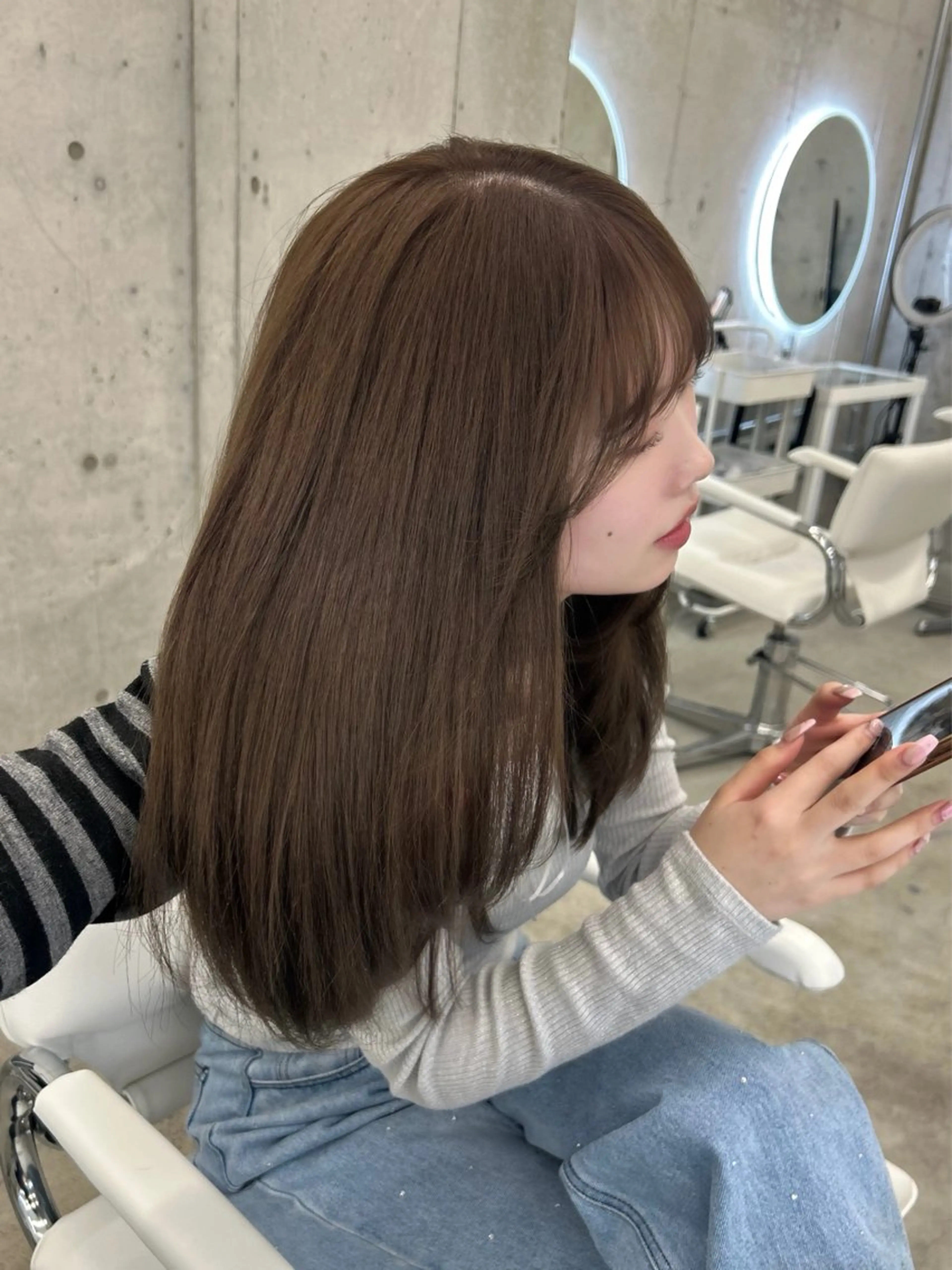 セミロング カット ヘアカラー 透明感カラー🎀 icyきなみのヘアスタイル