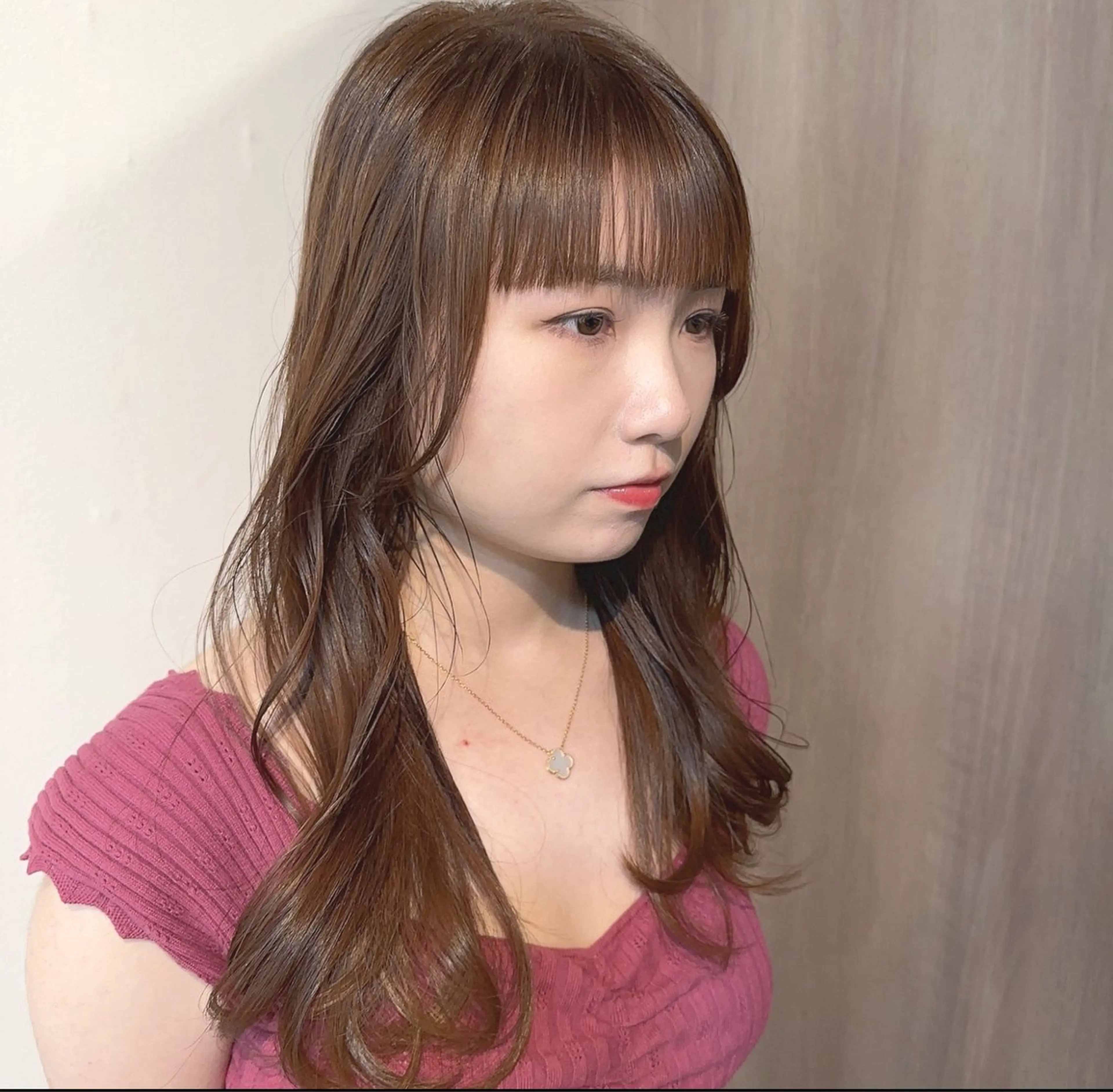 セミロング カラー ベージュカラー カット ヘアカラー Sherry/R 三川町　木村祐里奈のヘアスタイル