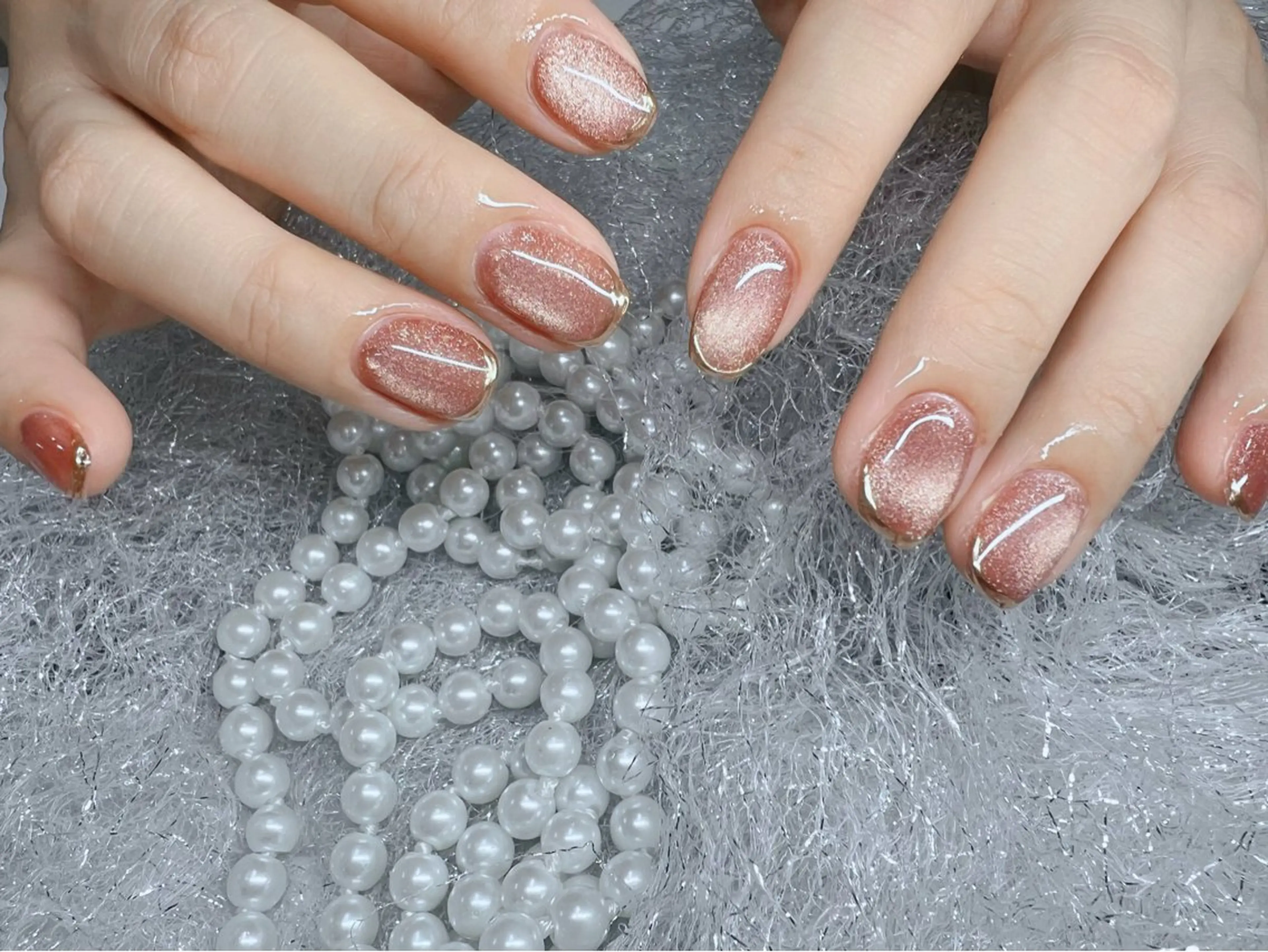 ネイル カジュアル チークネイル フットネイル フレンチネイル ジェルネイル ハンドネイル More Glam 池袋東口店のネイルデザイン