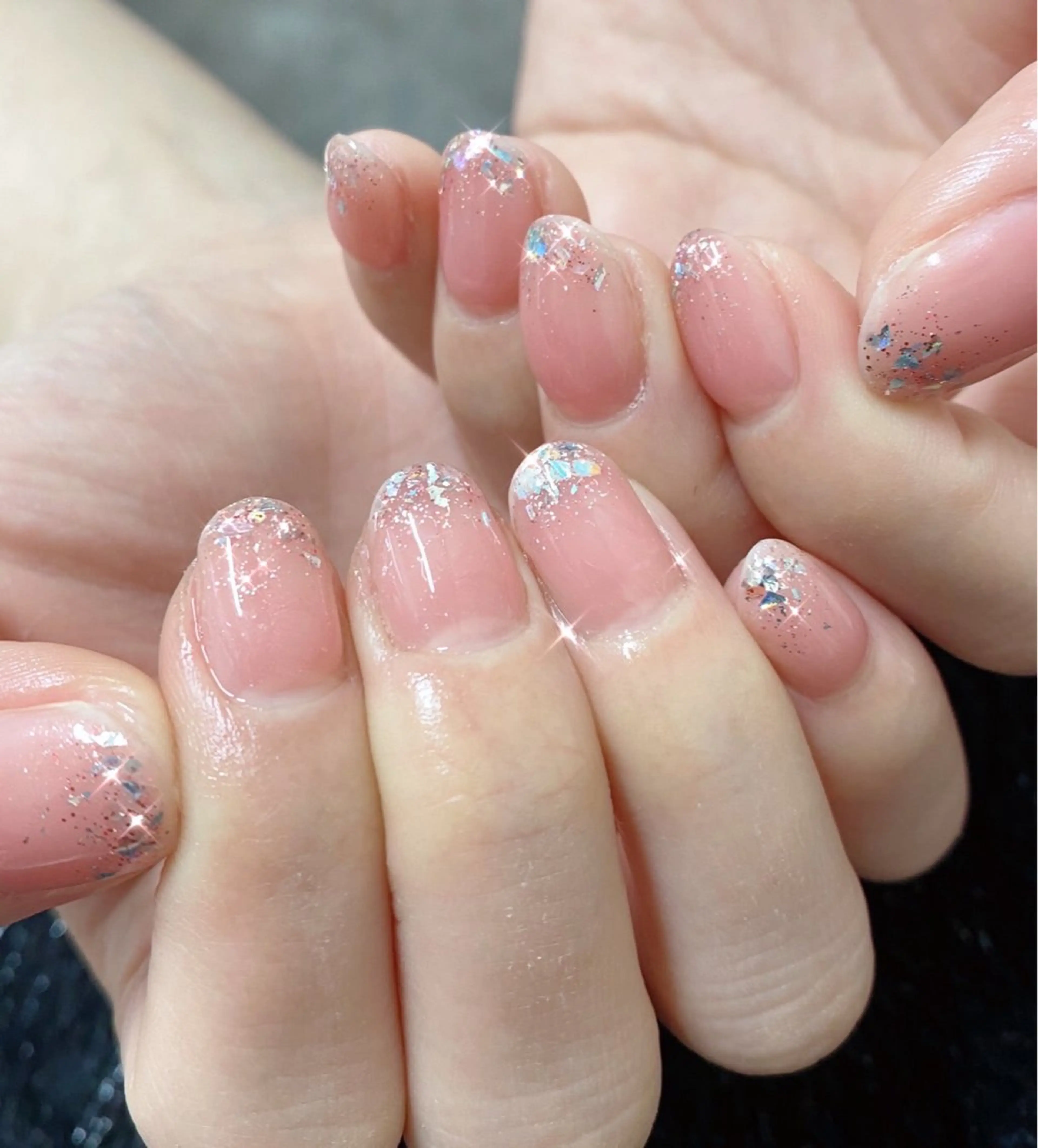 ネイル フレンチネイル ジェルネイル ガラスフレンチ グラデーション 韓国ネイル 大門浜松町 ネイルのネイルデザイン