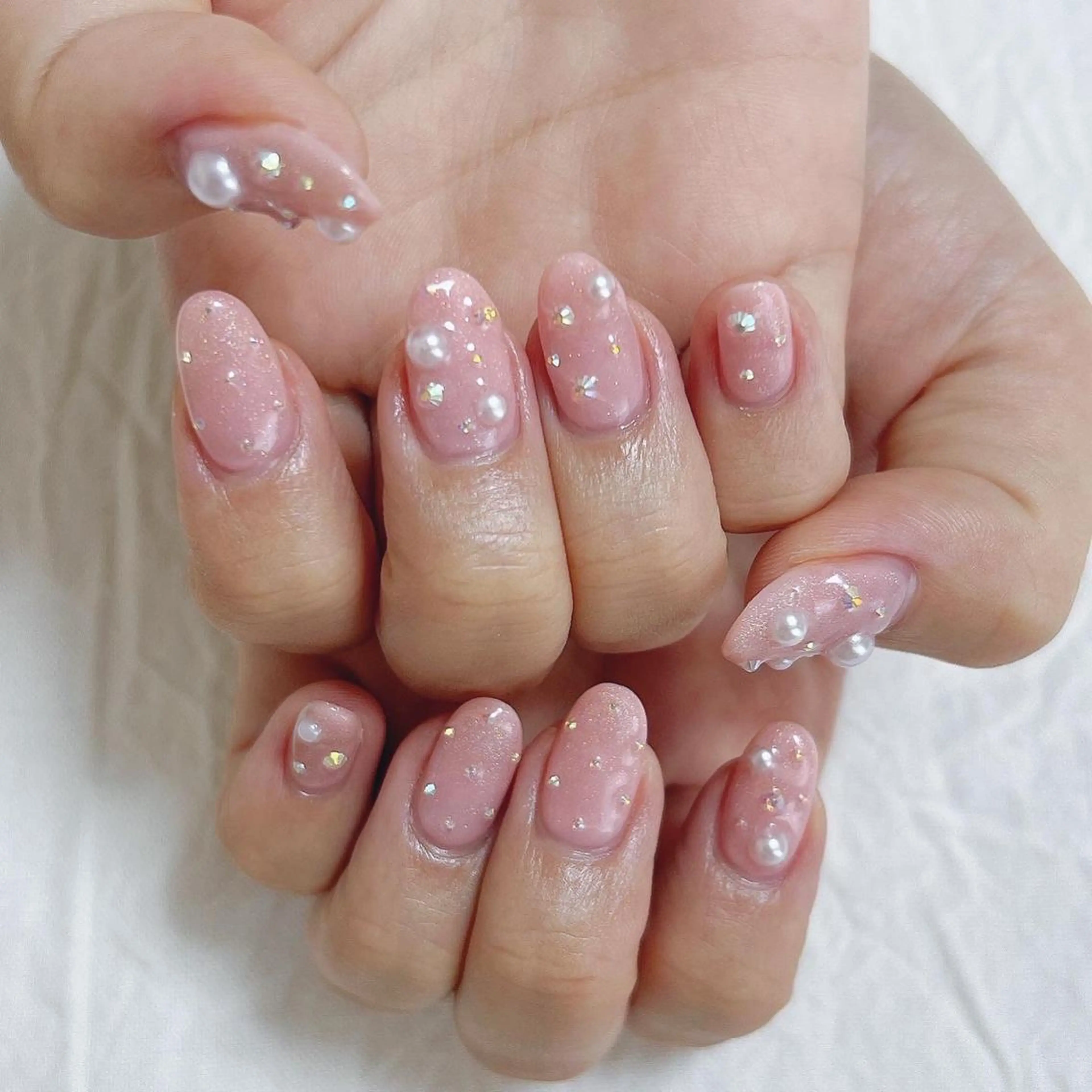 ネイル オーロラネイル ストーンネイル ハンドネイル peaberry nailのネイルデザイン