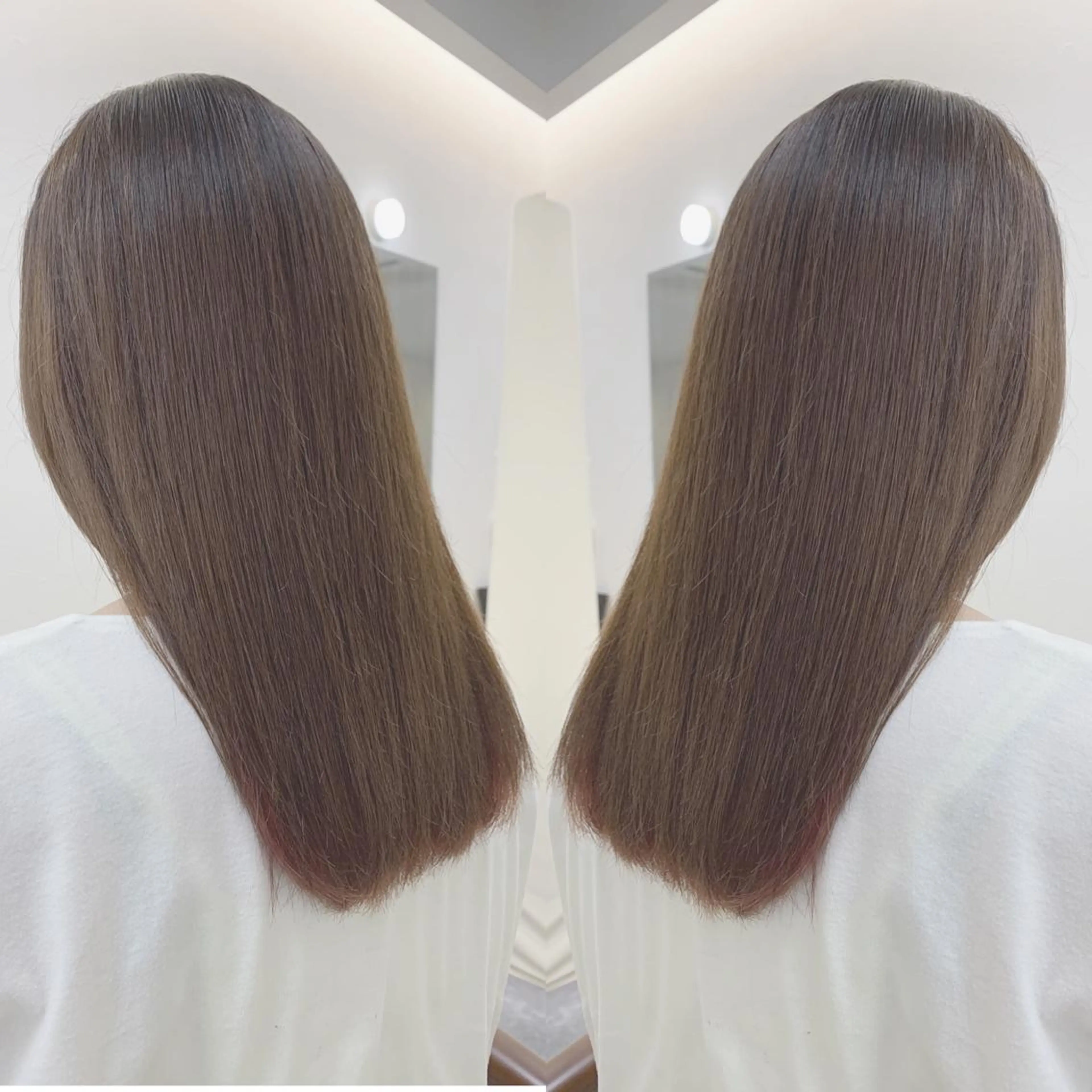 セミロング カット 縮毛矯正 H所属・H (エイチ) 烏丸御池店のヘアスタイル