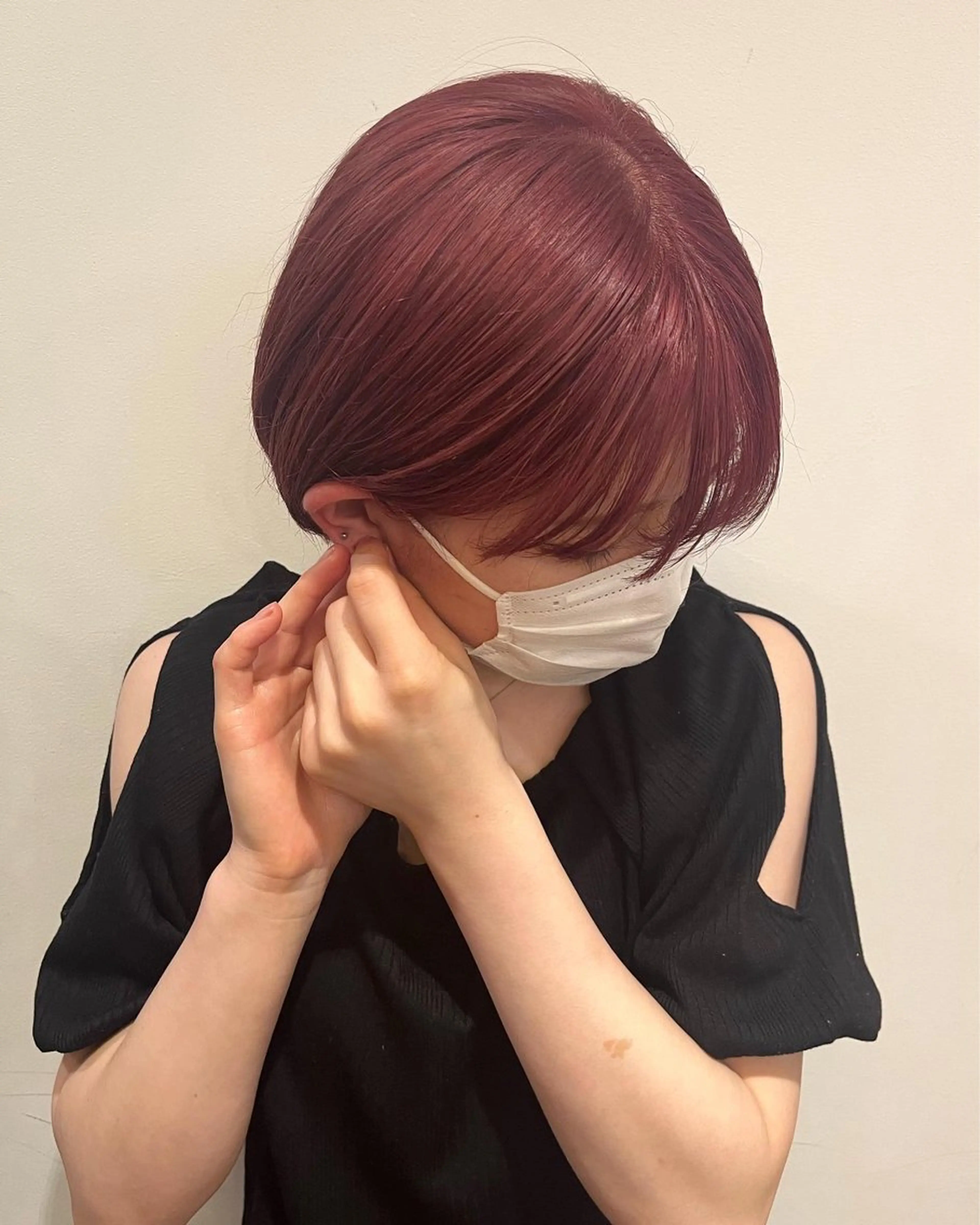 ショート カラー レッドカラー LENAHC ist アベフミナのヘアスタイル