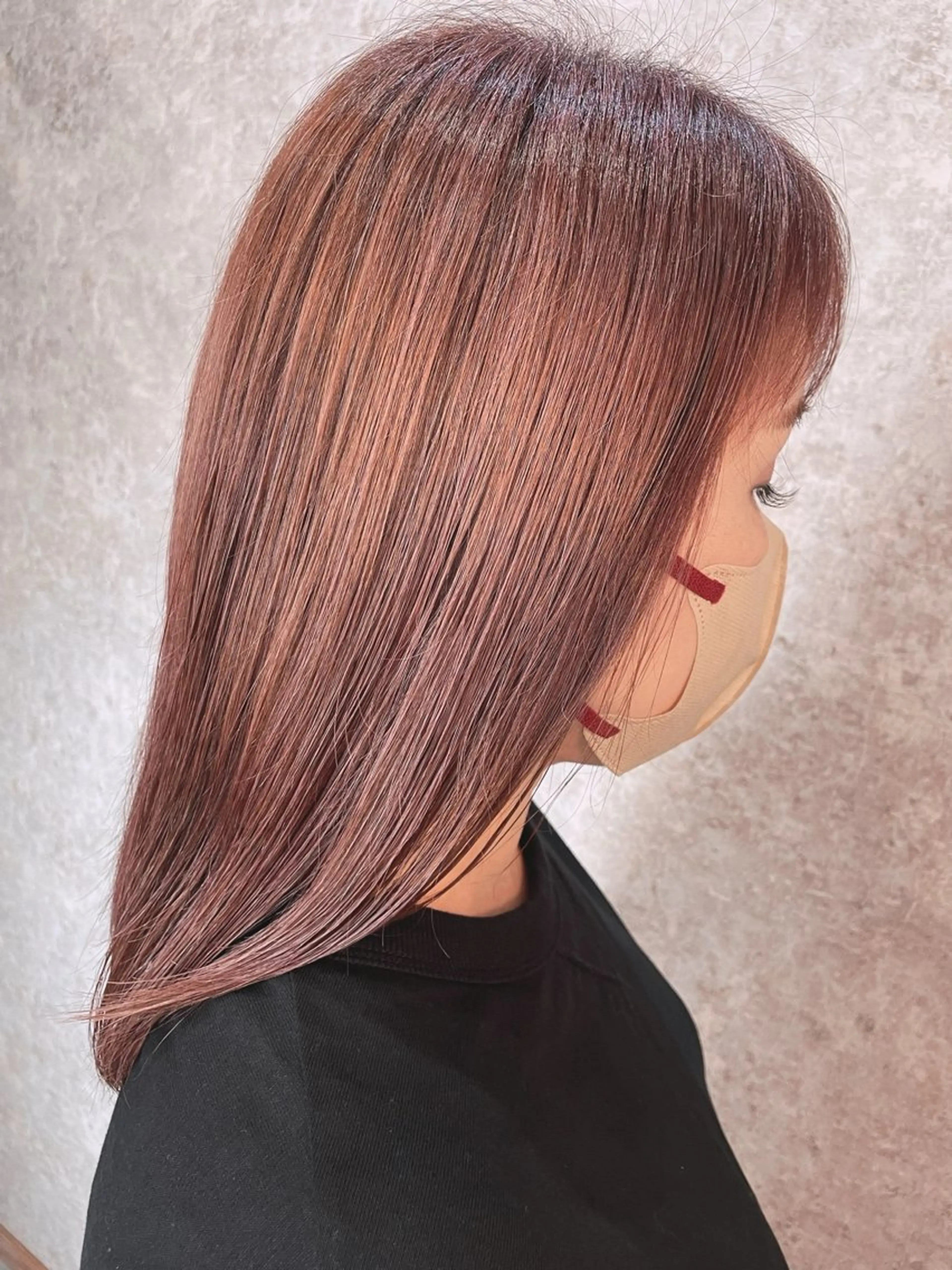 セミロング カラー ピンクカラー naf ふせのヘアスタイル